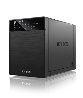 ICY BOX IB-RD3640SU3 4 fach RAID USB3.0 eSATA fuer 4x 8,9cm 3.5 SATA I/II/III HDD RAID 0/1/3/5/10/Single Smart Luefter Aluminium (20641)