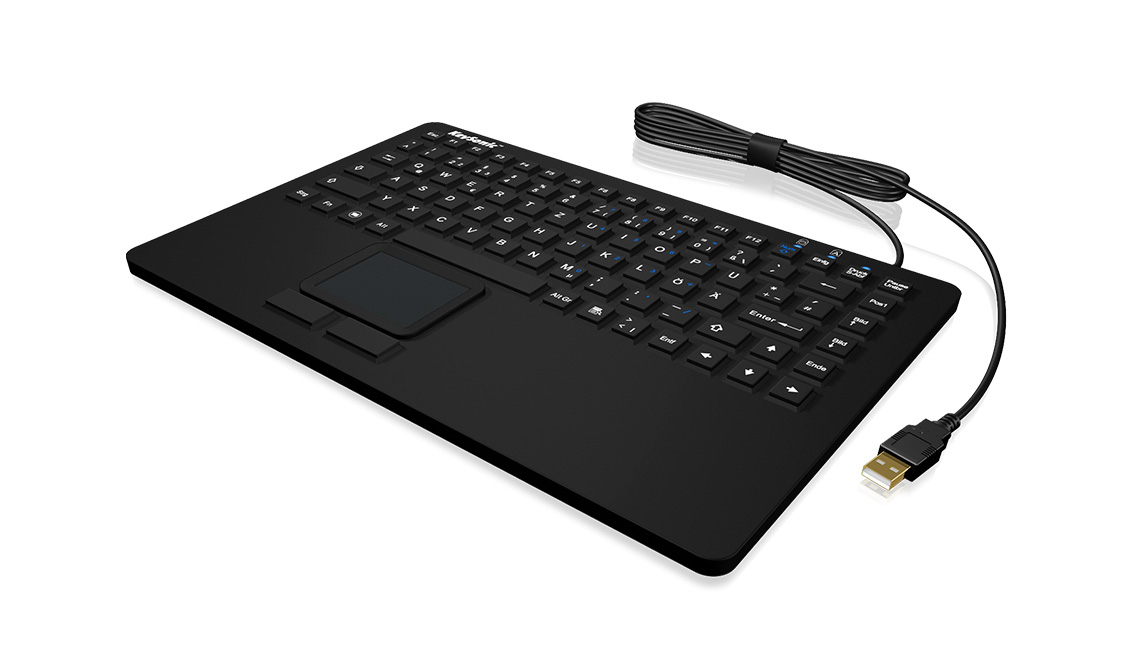 KeySonic KSK-5230 IN - USB - QWERTZ - verkabelt - Schwarz - Weiß - Silikon - IP68 (KSK-5230 IN)