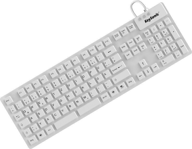 KEYSONIC Silikon Keyboard KSK-8030 weiß (28063)