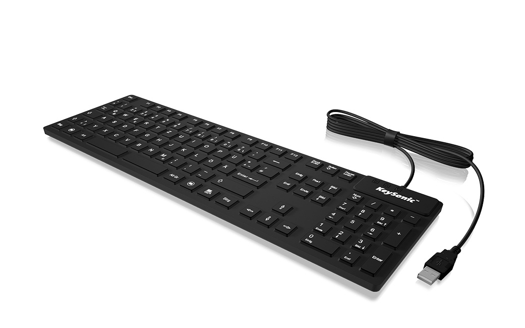 KeySonic KSK-8030 USB QWERTY Englisch Schwarz (28081)