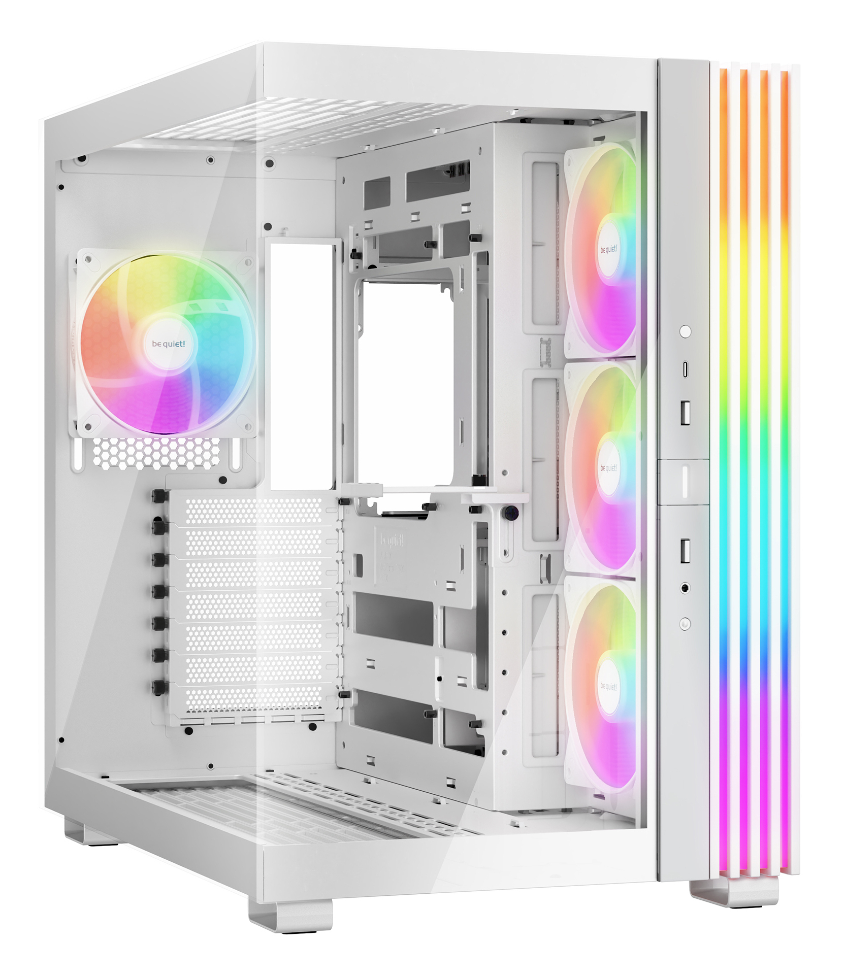 be quiet! Light Base 600 LX - Midi-Tower - ATX - Seitenteil mit Fenster (Glas) - keine Spannungsversorgung (ATX / PS/2) - weiß - USB/Audio (BGW68)