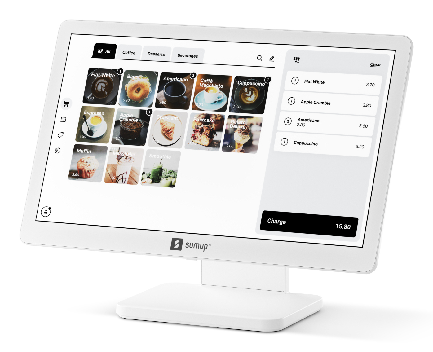 SumUp Registrierkasse POS Lite + Solo inkl. TSE, Kartenterminal und Ladestation
