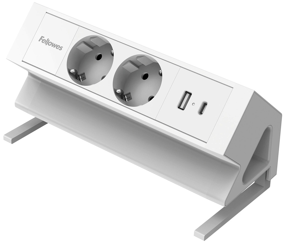 Fellowes Tisch-Steckdosenleiste Power Desk 2, Typ F, weiß