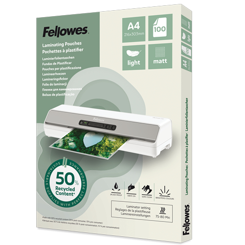Fellowes Laminierfolientasche, DIN A4, matt, 160 mic