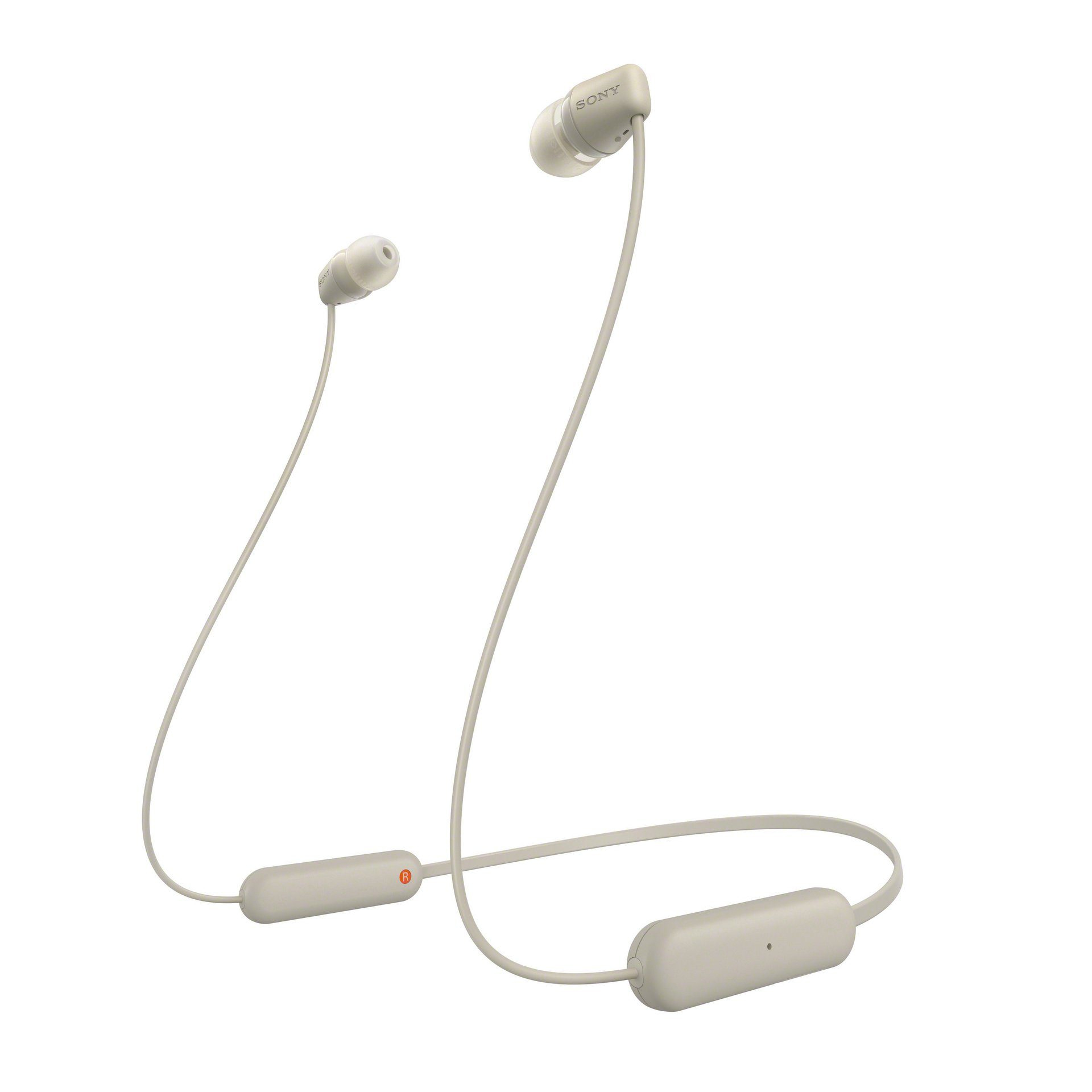 Sony WI-C100 - Ohrhörer mit Mikrofon - im Ohr - Nackenbügel - Bluetooth - kabellos - beige