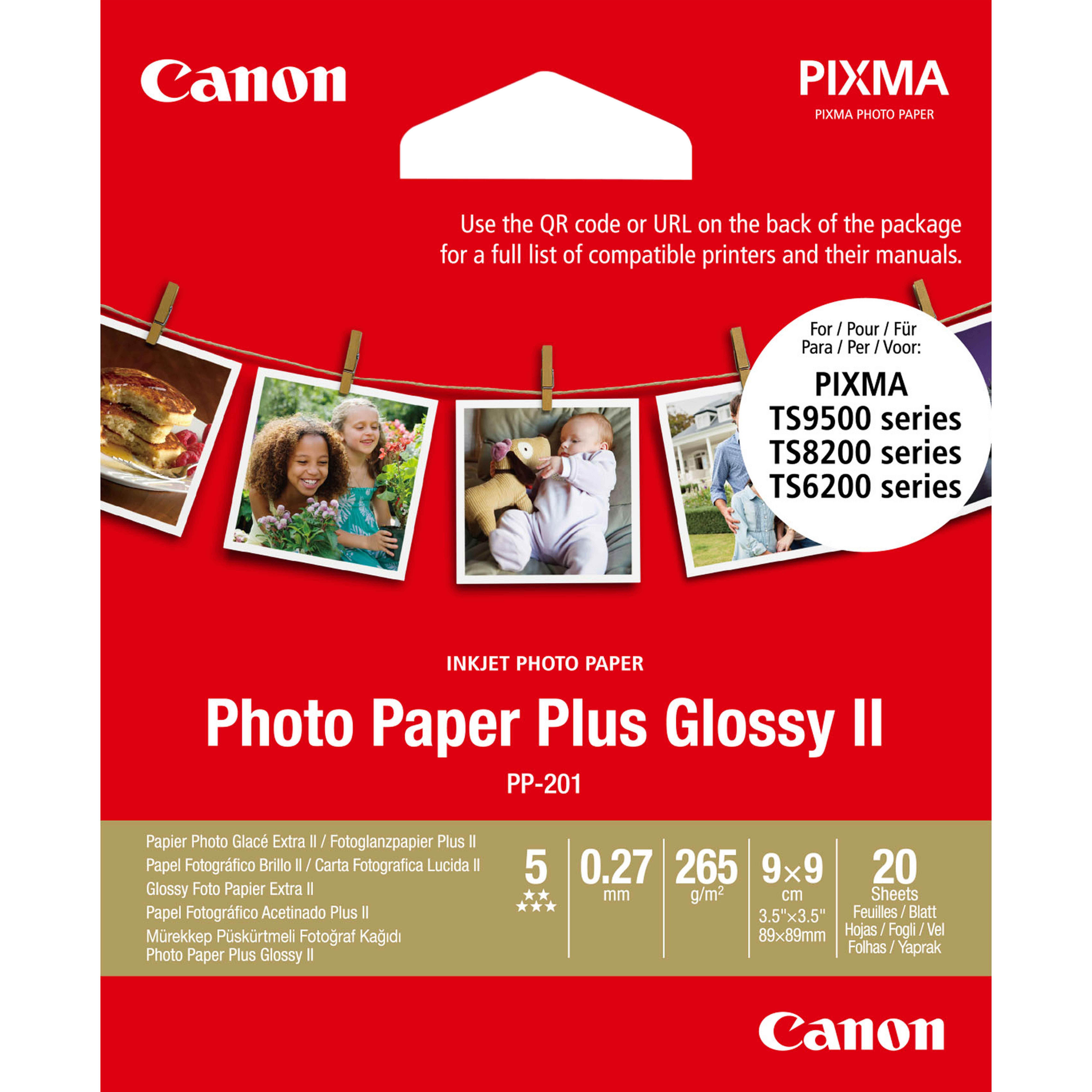 Canon Canon Fotopapier hochglänzend PP-201 (9x9cm-20 Blatt)