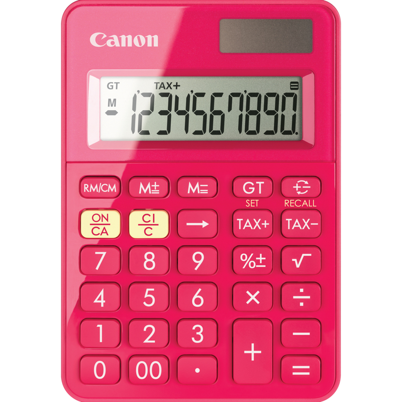 Canon Tischrechner LS-100KB 10-stellig Solar/Batteriebetrieb pink