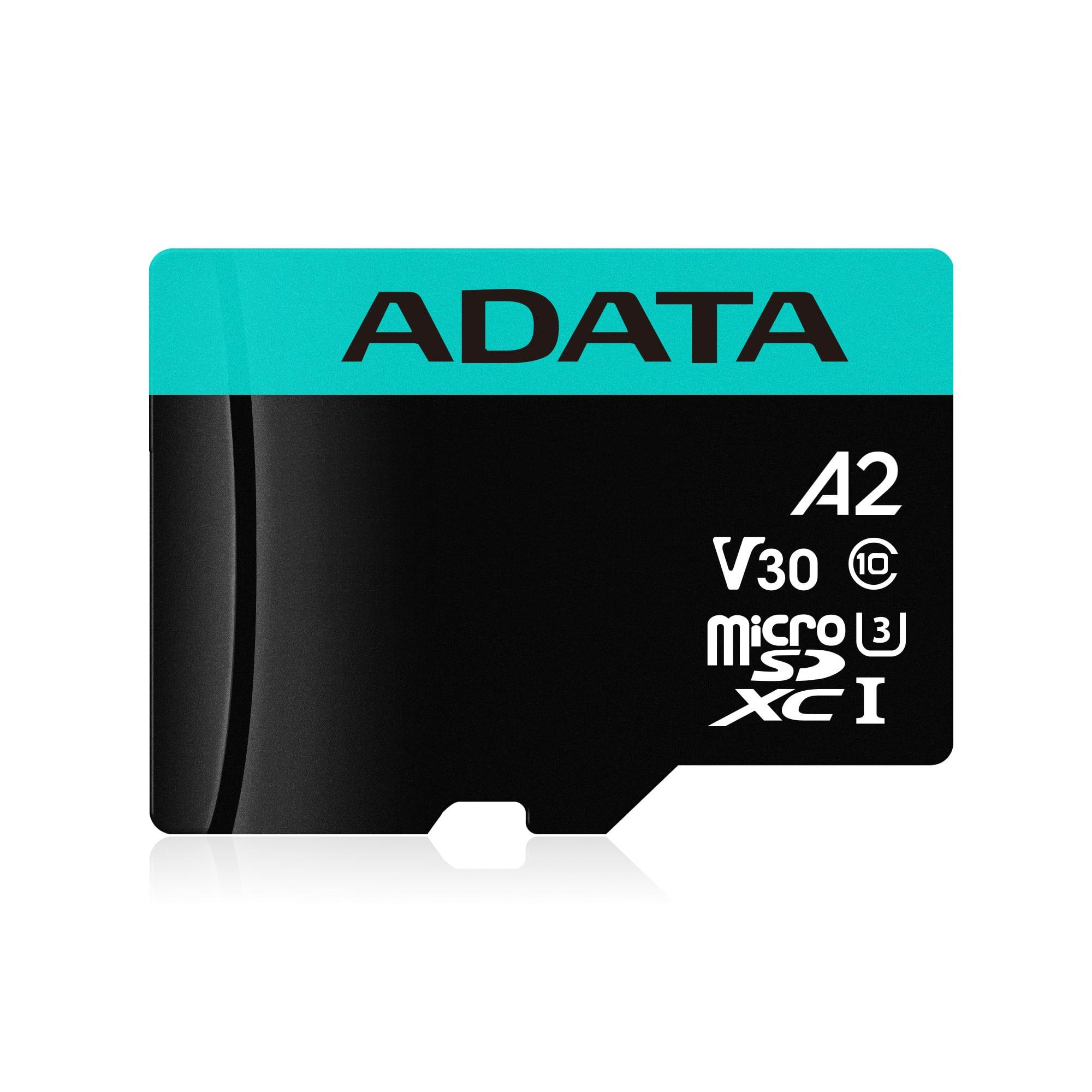 ADATA Premier Pro V30S - Flash-Speicherkarte (SD-Adapter inbegriffen) - 128GB - A2 / Video Class V30 / UHS-I U3 / Class10 - microSDXC UHS-I (AUSDX128GUI3V30SA2-RA1)