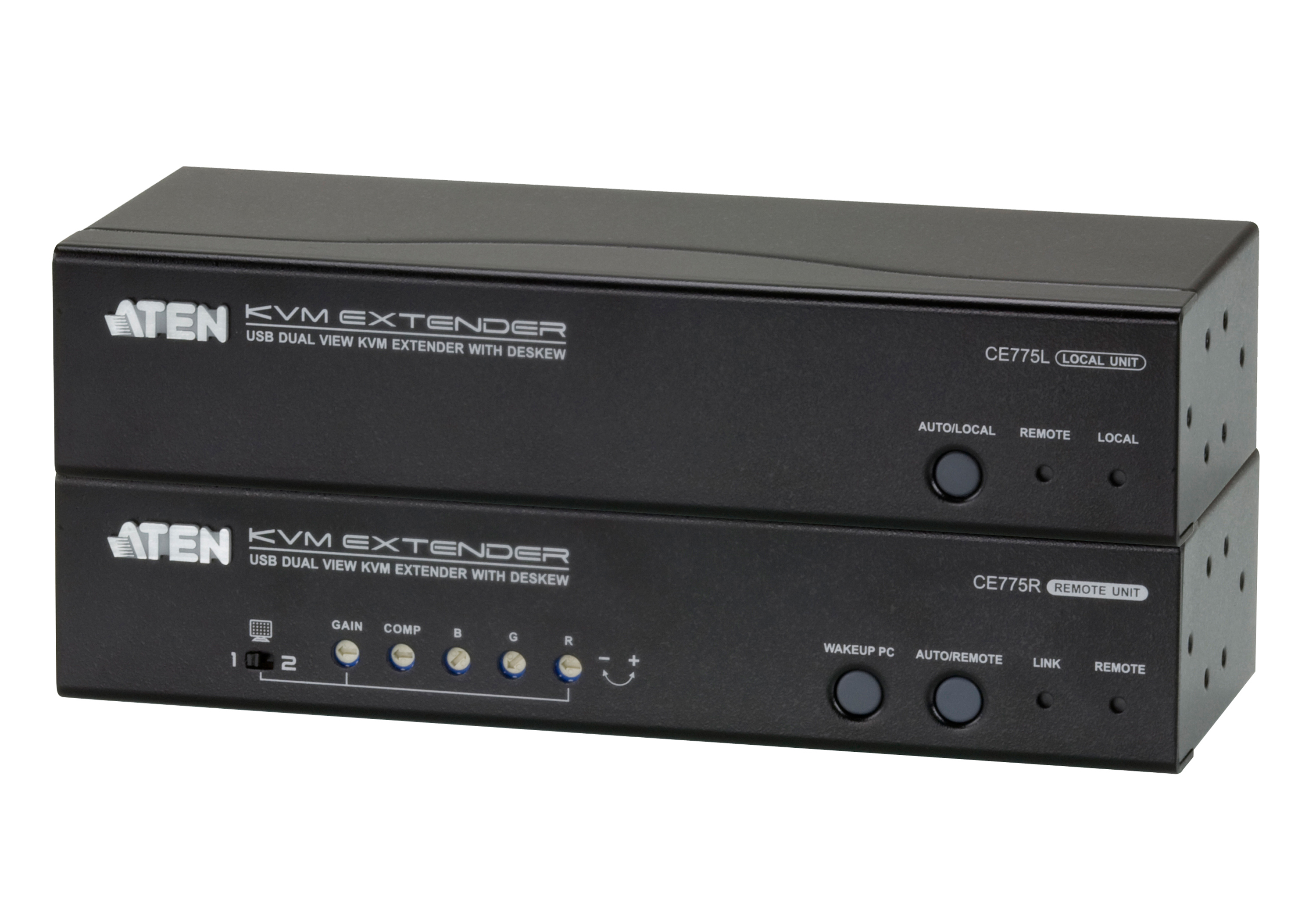 ATEN CE775 - USB Dual View KVM Extender - extern - bis 300 m - mit Deskew Funktion (CE775-AT-G)