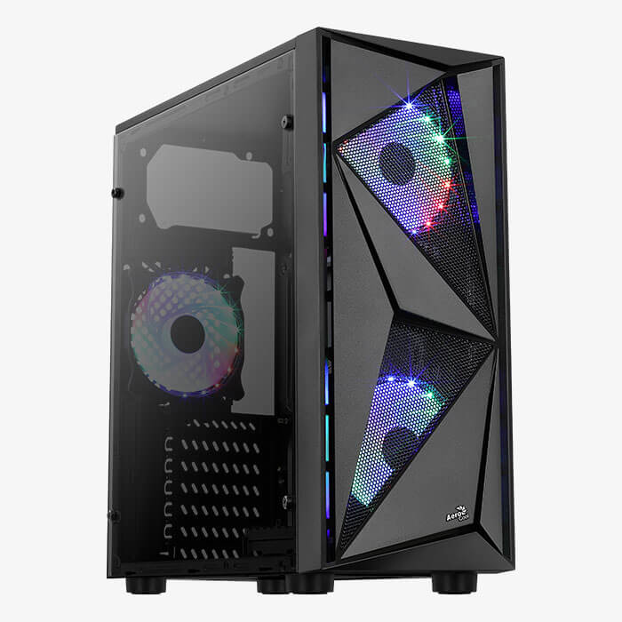 Aerocool Glider Cosmo-A-BK-v2 - Midi Tower - PC - Schwarz - ATX - micro ATX - Mini-ITX - Acrylnitril-Butadien-Styrol (ABS) - SPCC - Stahl - 15,7 cm (AEROPGSGLIDER-2RGB-A)