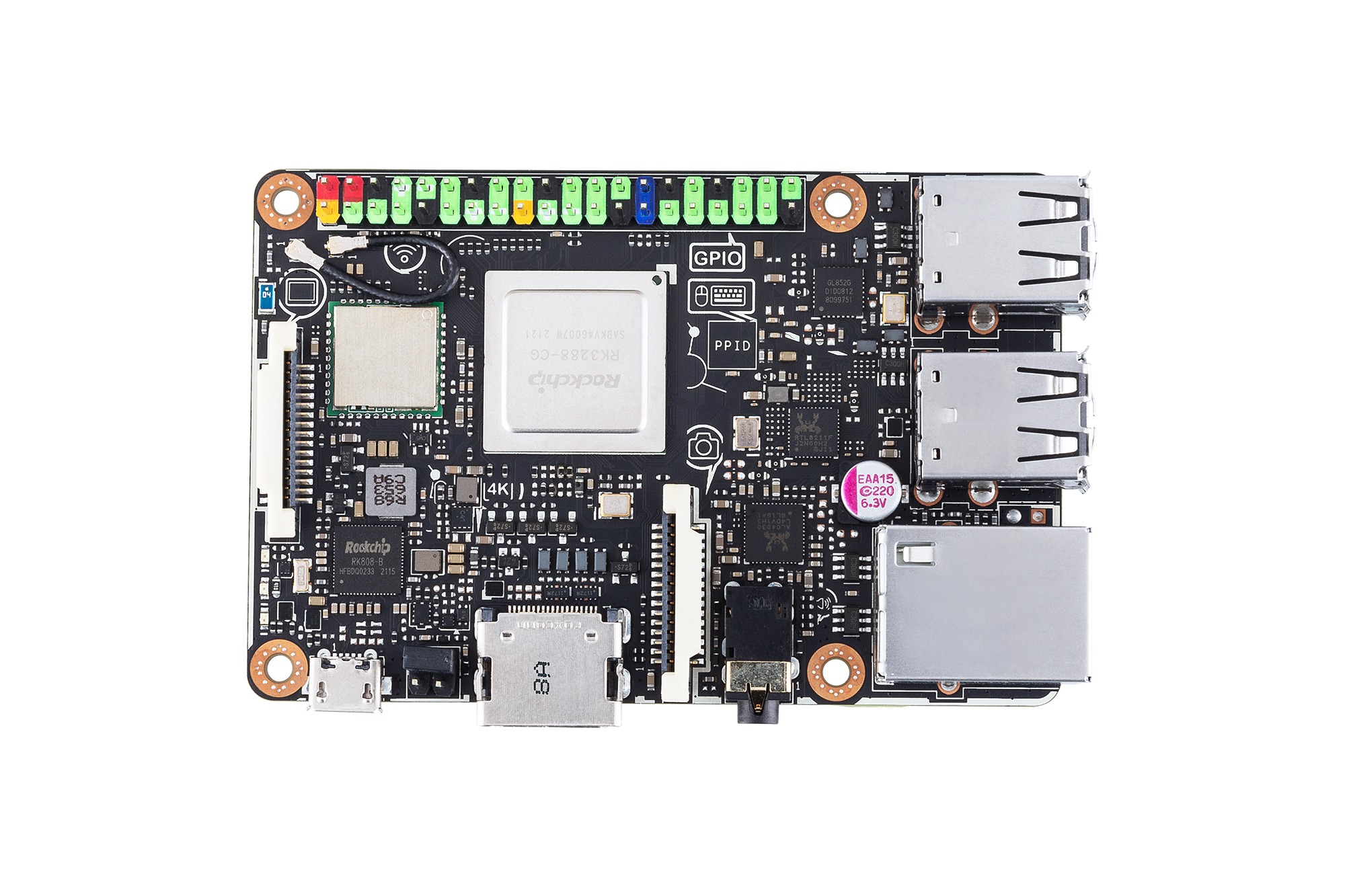 ASUS Tinker Board S R2.0 - Einplatinenrechner - Rockchip RK3288-CG.W - RAM 2 GB - Flash 16 GB - 802.11b/g/n, Bluetooth 4.2 EDR