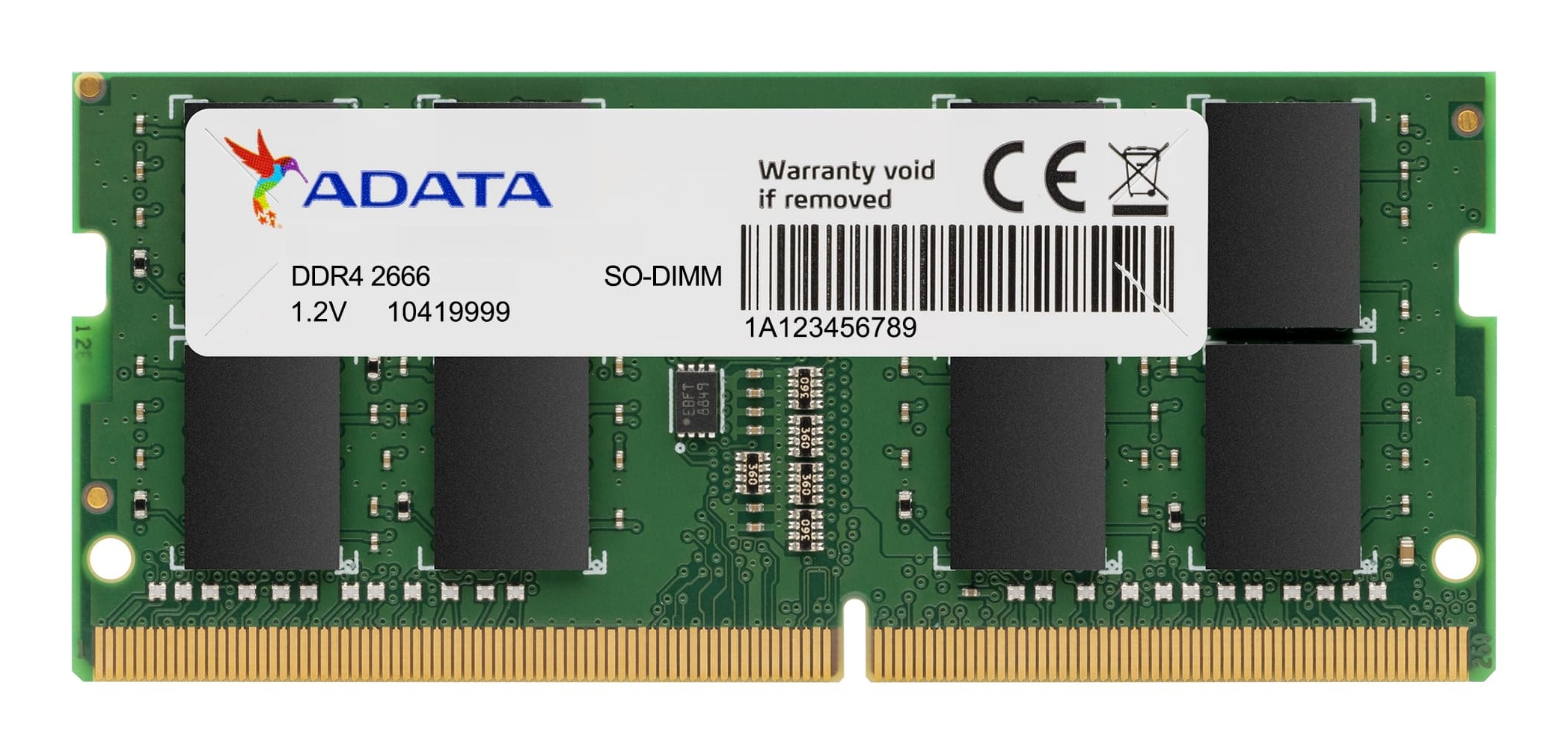 ADATA Premier Series - DDR4 - Modul - 16 GB - SO DIMM 260-PIN - 2666 MHz / PC4-21300 - CL19 - 1.2 V - ungepuffert - non-ECC (AD4S266616G19-SGN)