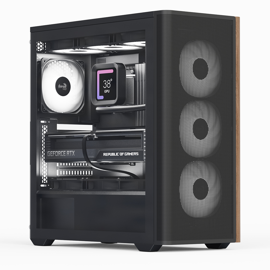 AeroCool PC Gehäuse D501A-G-BK-v2 Mid-Tower Schwarz