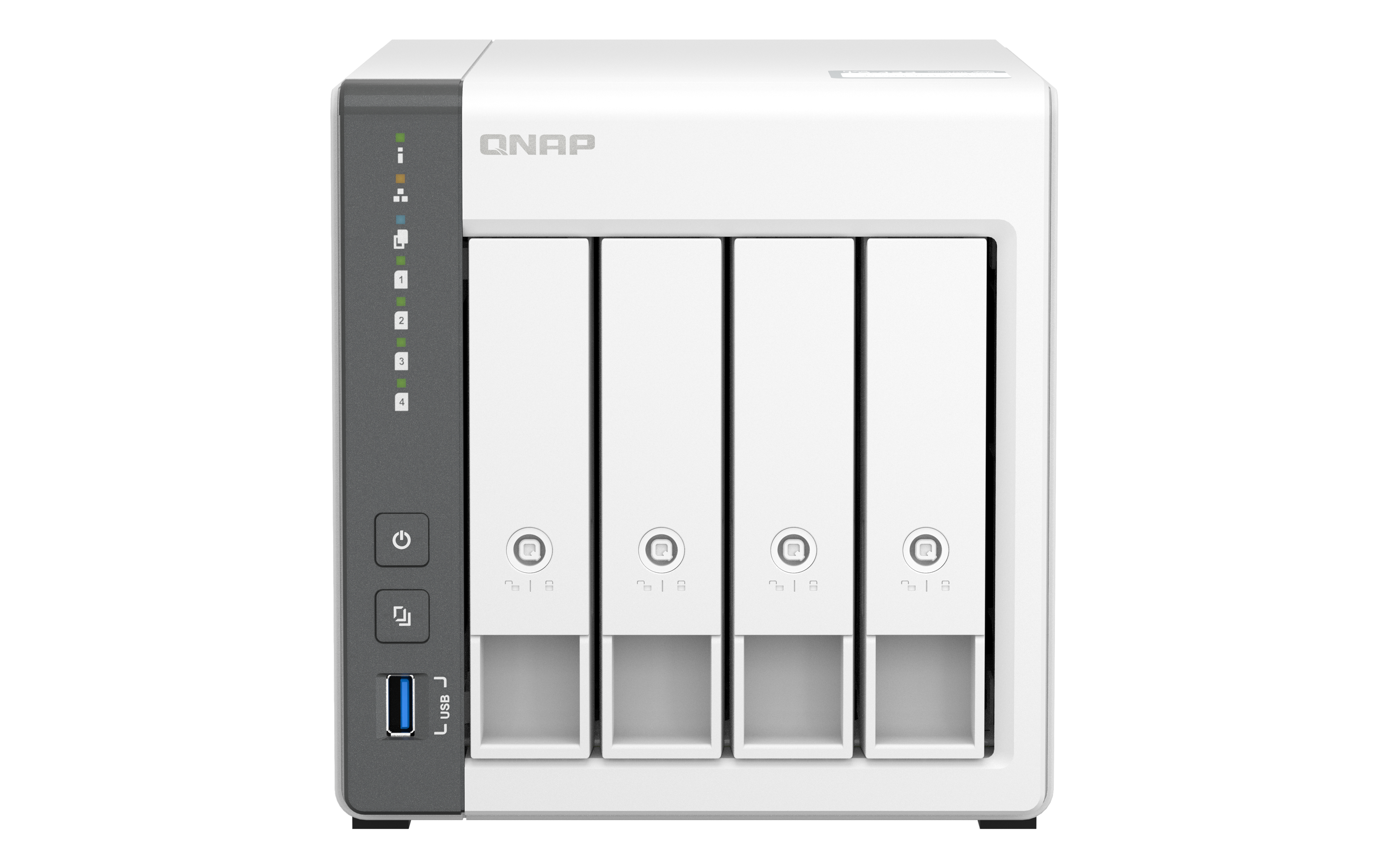 QNAP TS-433 - NAS-Server - 4 Schächte - SATA 6Gb/s - RAID 0, 1, 5, 6, 10, 50, JBOD, 60 - RAM 4 GB - Gigabit Ethernet / 2.5 Gigabit Ethernet - iSCSI Support