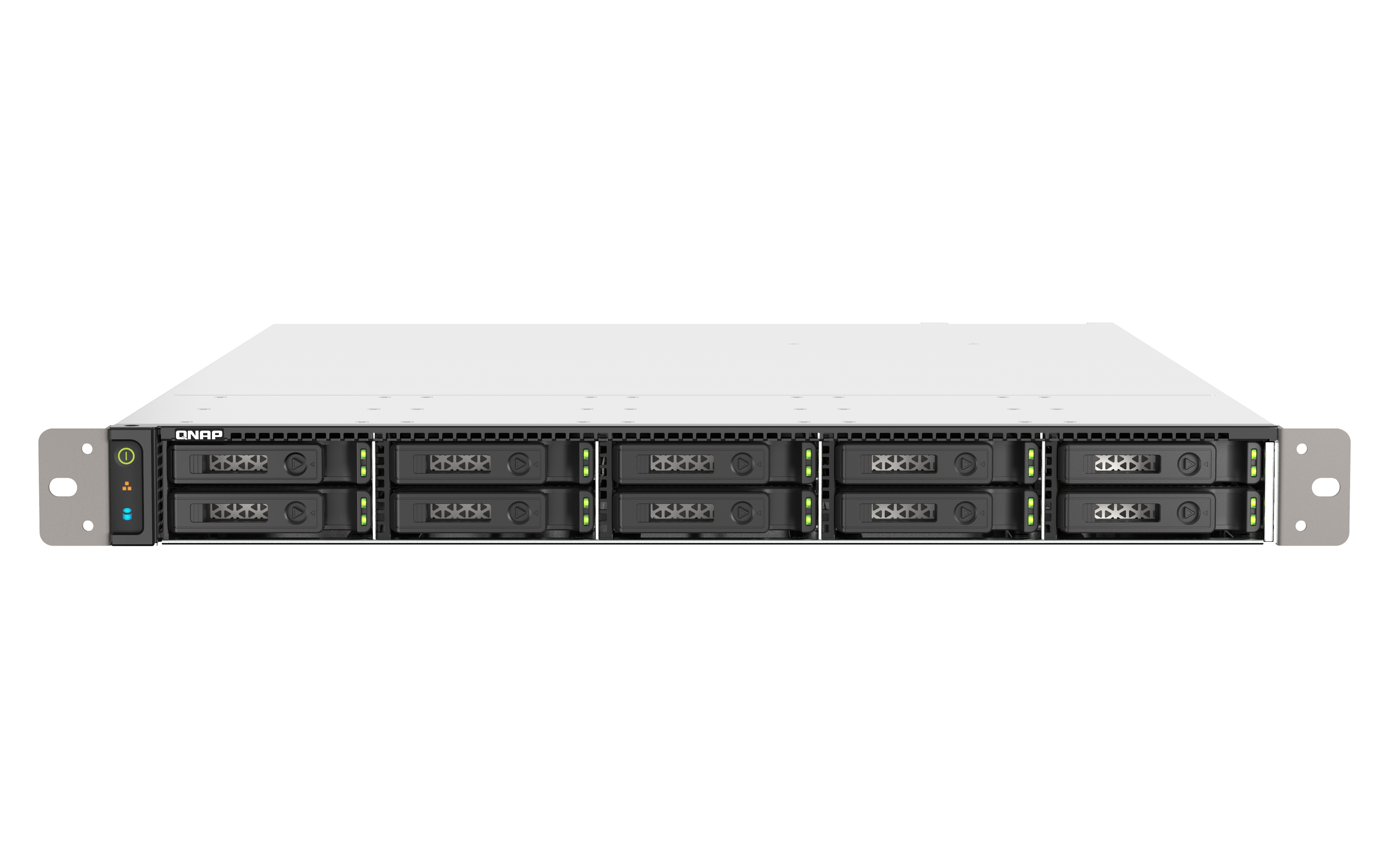 QNAP TS-h1090FU - NAS-Server - 10 Schächte - Rack - einbaufähig - SATA 6Gb/s / PCIe (NVMe) / U.2 - RAID RAID 0, 1, 5, 6, 10, 50, JBOD, 60 - RAM 128 GB - 25 Gigabit Ethernet / 2.5 Gigabit Ethernet - iSCSI Support - 1U