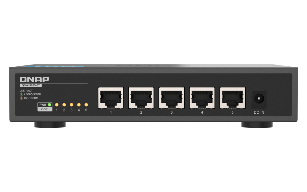 QNAP QSW-3205-5T - Switch - unmanaged - 5 x 100/1000/2.5G/5G/10GBase-T - Desktop (QSW-3205-5T)