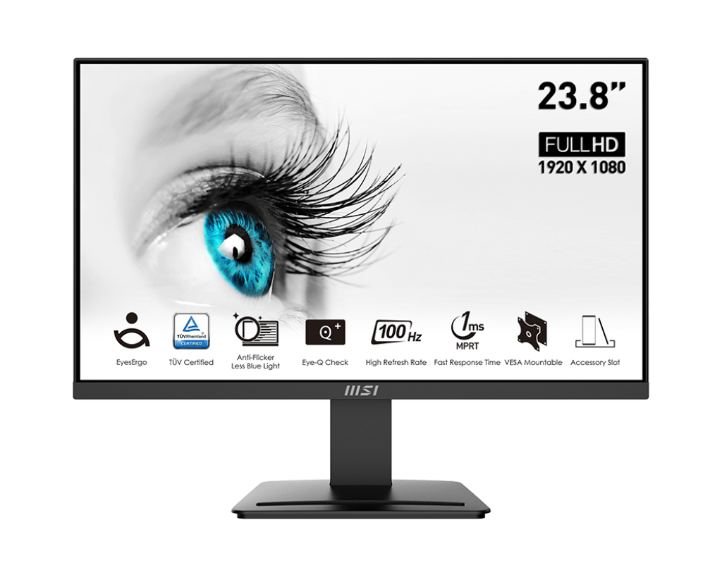 Pro PRO MP2412DE 60 cm (24") TFT-Monitor mit LED-Technik schwarz, Widescreen Full HD (1920x1080), 1 ms Reaktionszeit