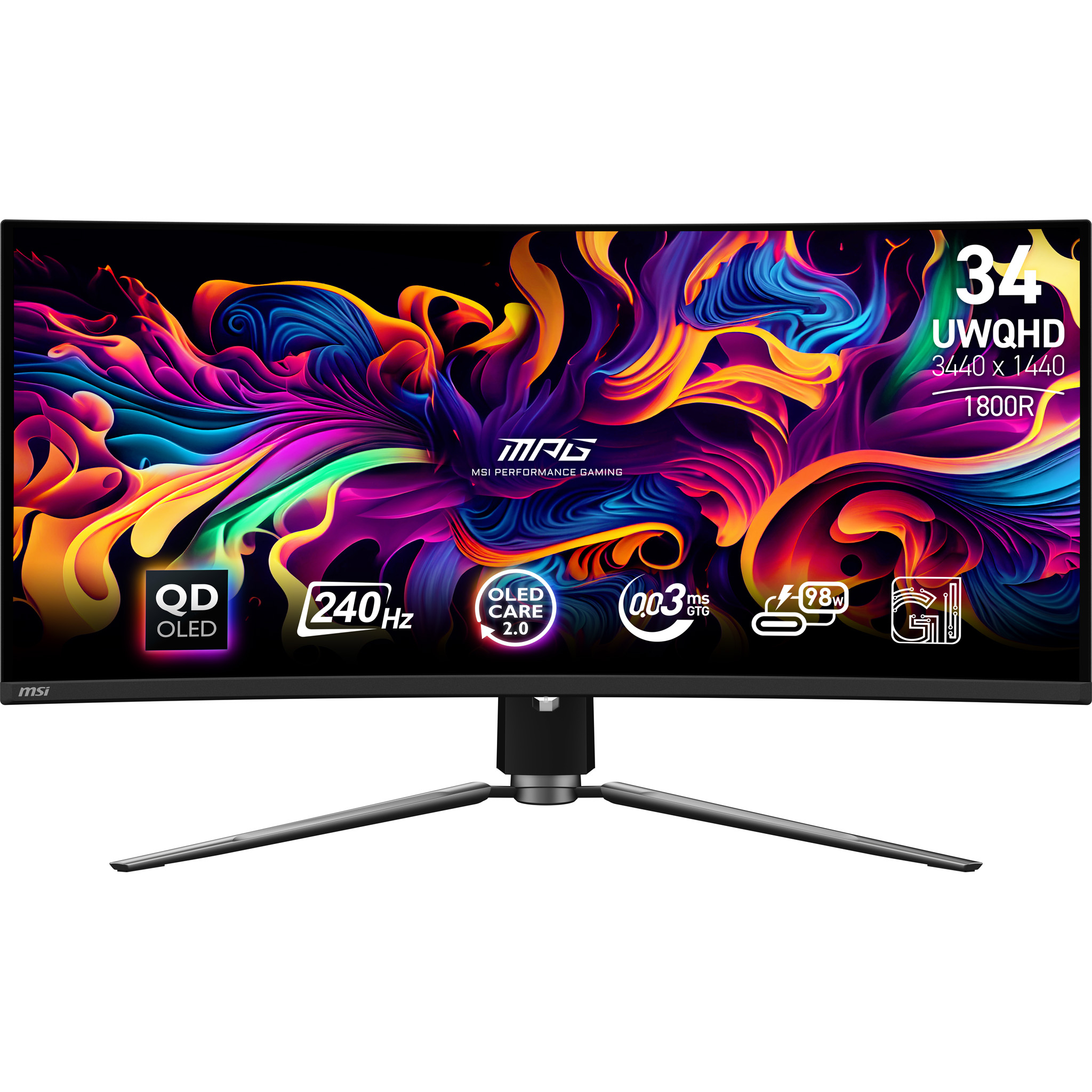 MSI Mpg 341Cqpx Qd-Oled Computer Monitor 86.4 Cm (34) 3440 X - Flachbildschirm (TFT/LCD) - 86,4 cm [Energieklasse G] (9S6-3DD04T-013)