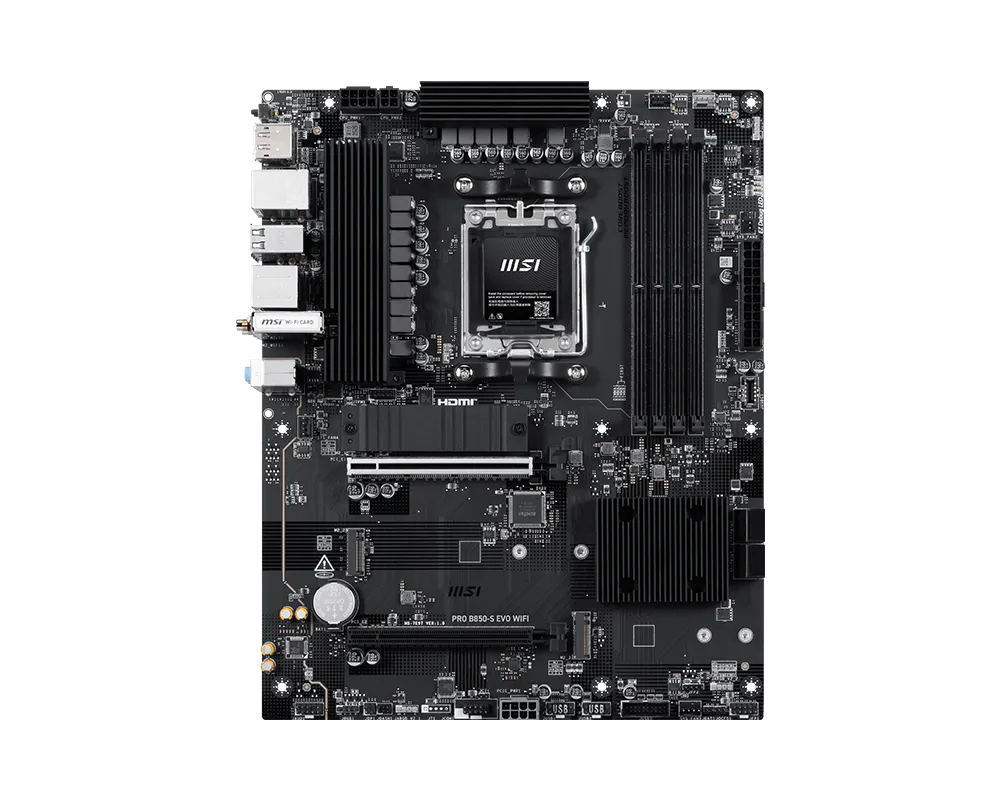 MSI PRO B850-S EVO WIFI Mainboard Socket AM5 ATX DDR5 WiFi 7 Bluetooth