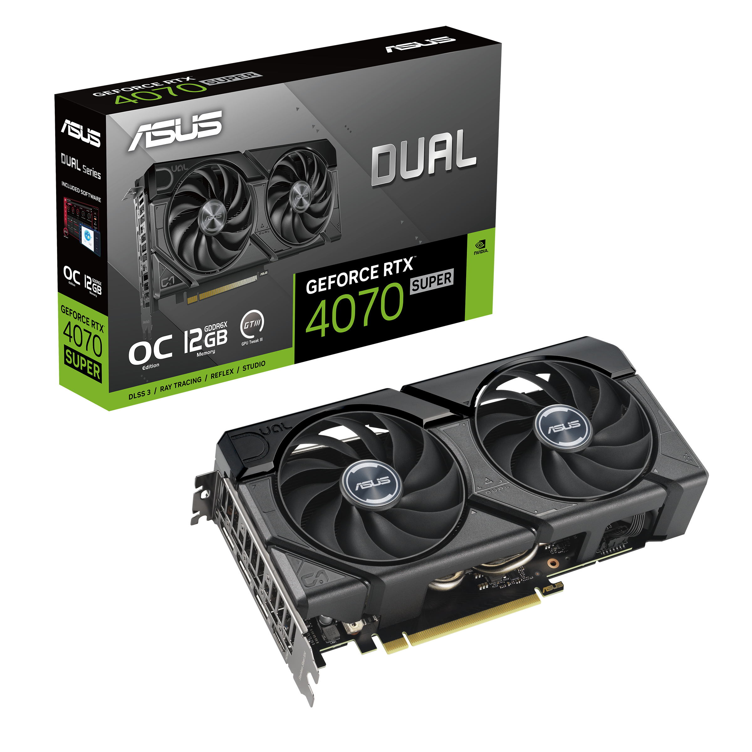 ASUS Dual GeForce RTX™ 4070 SUPER EVO OC Edition 12GB GDDR6X