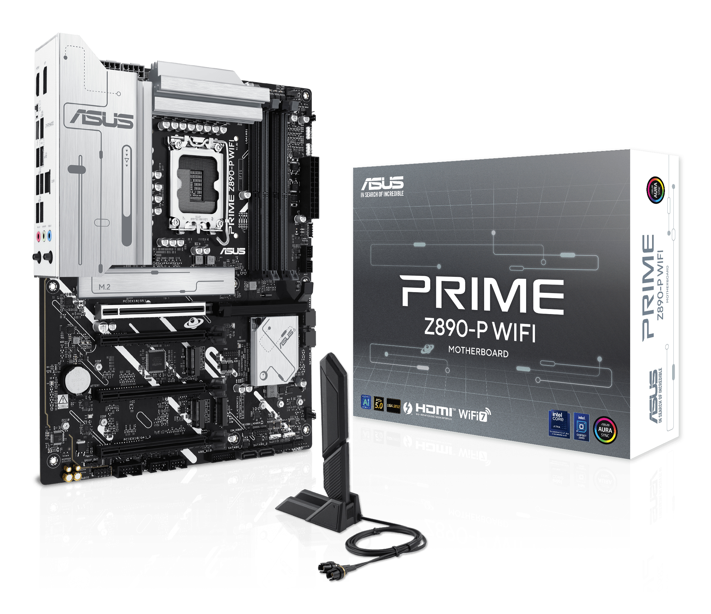 ASUS PRIME Z890-P WIFI - Motherboard - ATX - LGA1851-Sockel - Z890 Chipsatz - USB4, USB 3,2 Gen 2, USB 3,2 Gen 1, USB-C 3,2 Gen 1 - Wi-Fi 7, Bluetooth, 2,5 Gigabit LAN - Onboard-Grafik (CPU erforderlich) - HD Audio (8-Kanal) (90MB1I70-M0EAY0)