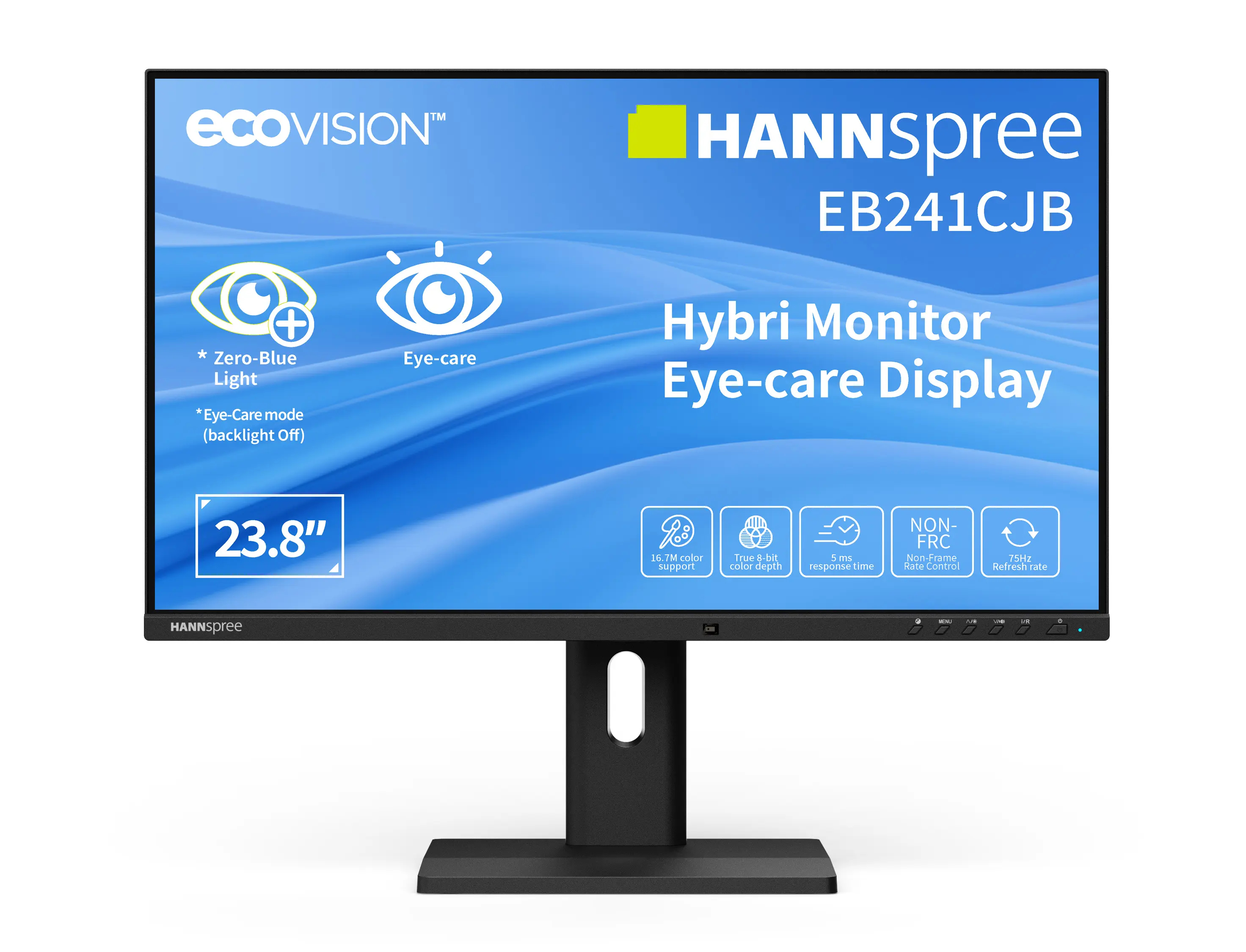 Hannspree EB241CJB 23.8 Full HD Hybrid Monitor, USB-C (65W PD), HDMI, DP, Pivot, Lautsprecher (EB241CJB)