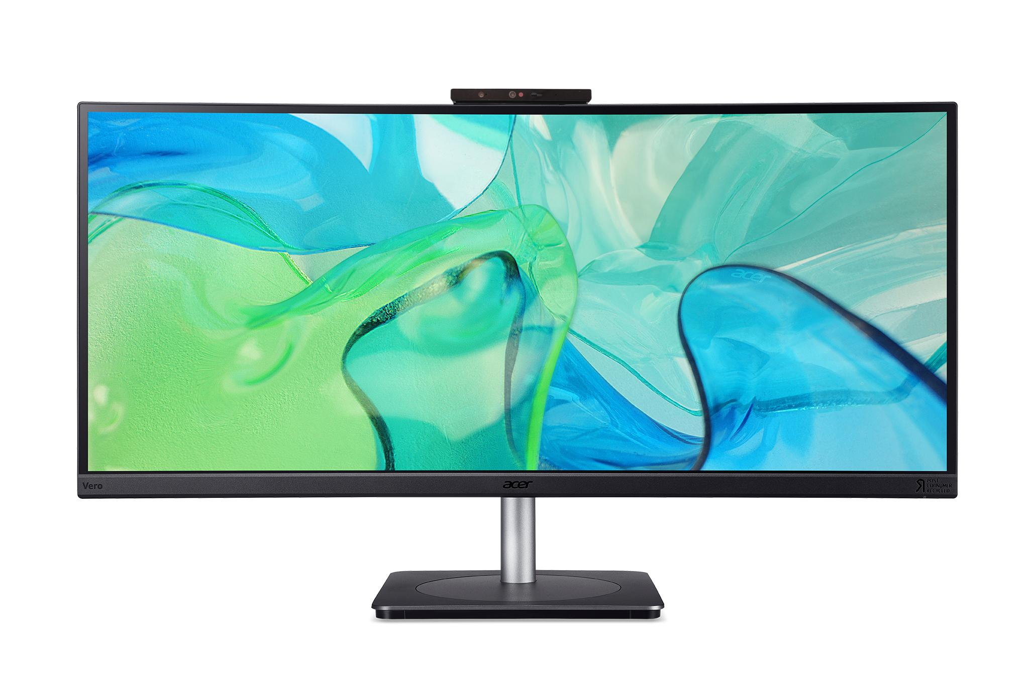 Acer Vero CB3 CB343CURJ0bemiiprcuzx 34 Curved WQHD Monitor 3440x1440 VA 120Hz USB-C Hub Webcam