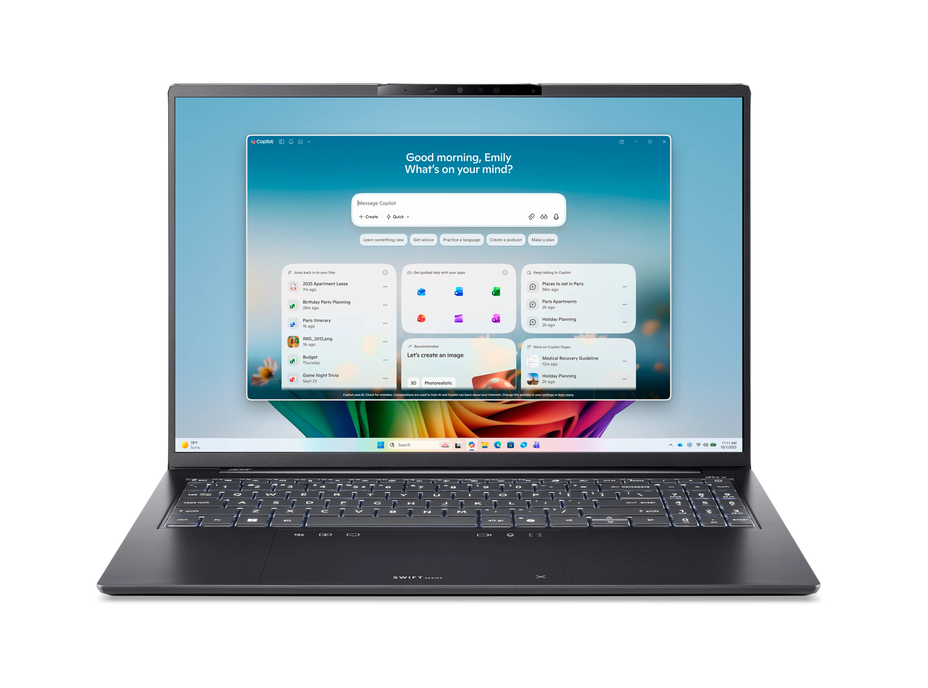 Acer Swift Go 16 AI SFG16-I71-96HQ Intel® Core™ Ultra 9 386H Notebook 40,6 cm (16")