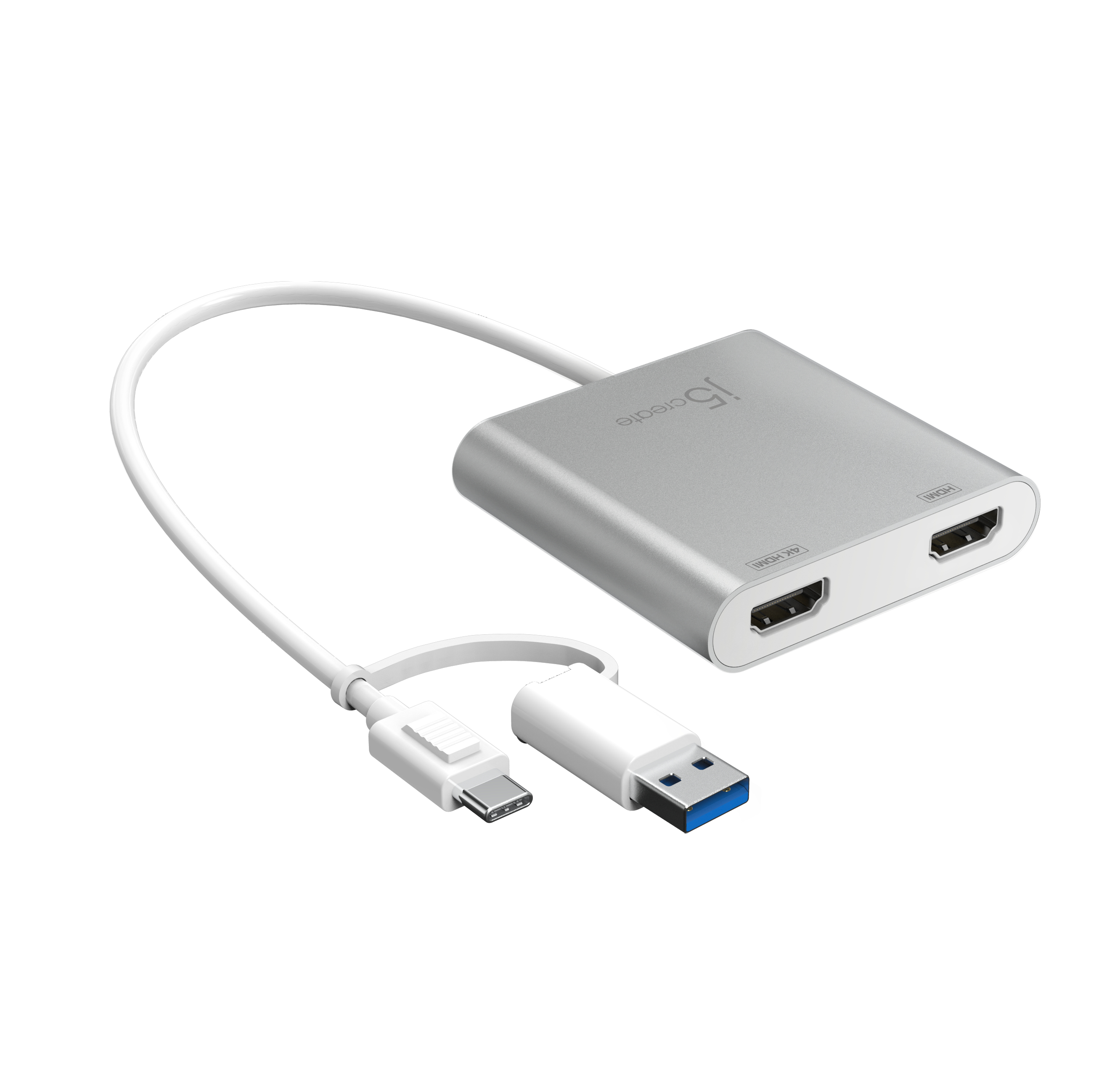 j5create JCA365-N USB-C® zu Dual HDMI Multi-Monitor Adapter - 3.2 Gen 1 (3.1 Gen 1) - USB Typ-A - USB Typ-C - HDMI-Ausgang - 3840 x 2160 Pixel (JCA365-N)