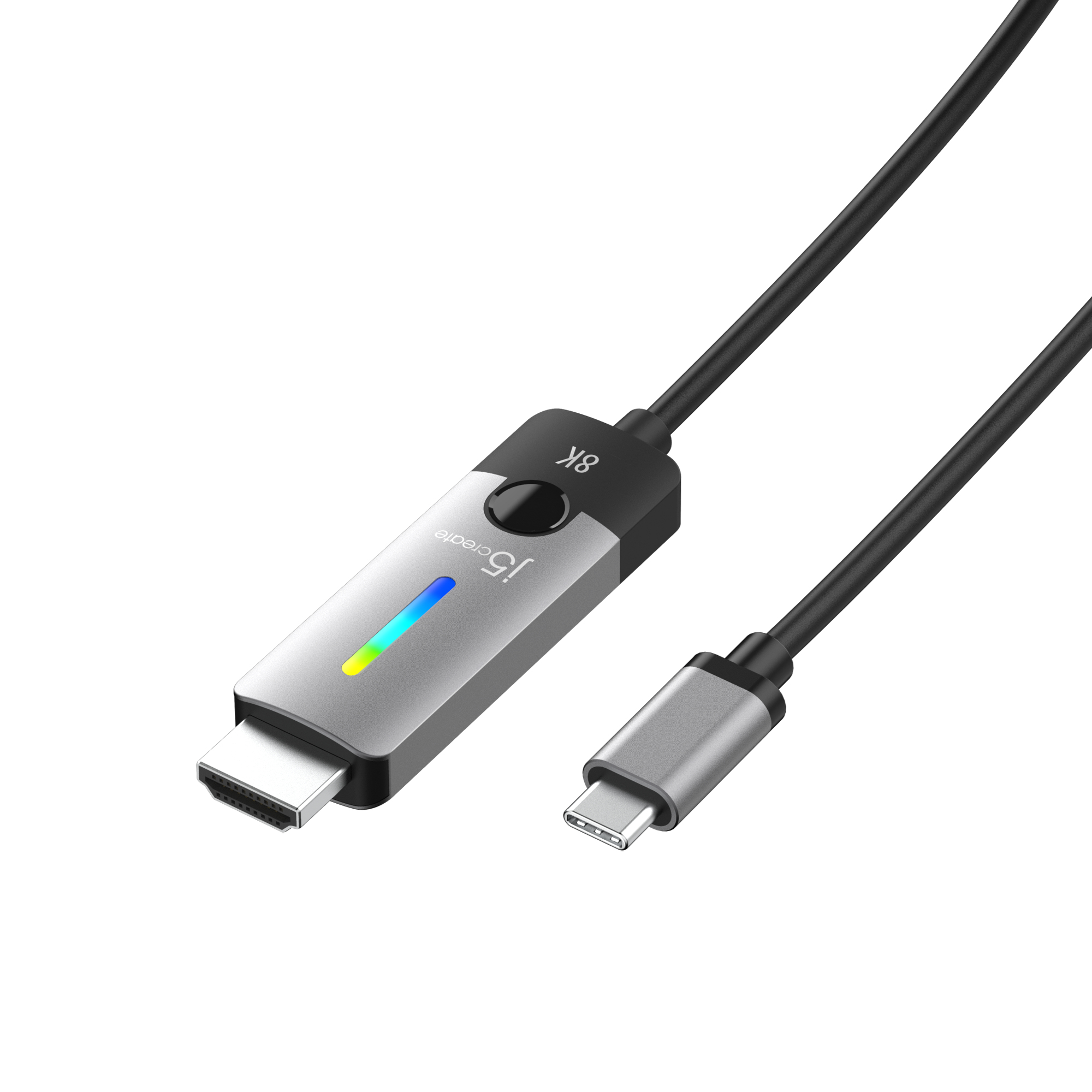 j5create JCC157-N USB-C®-zu-HDMI 2.1-8K-Kabel - 1,79 m - USB Typ-C - HDMI - Männlich - Männlich - 3840 x 2160 - 7680 x 4320 (JCC157-N)