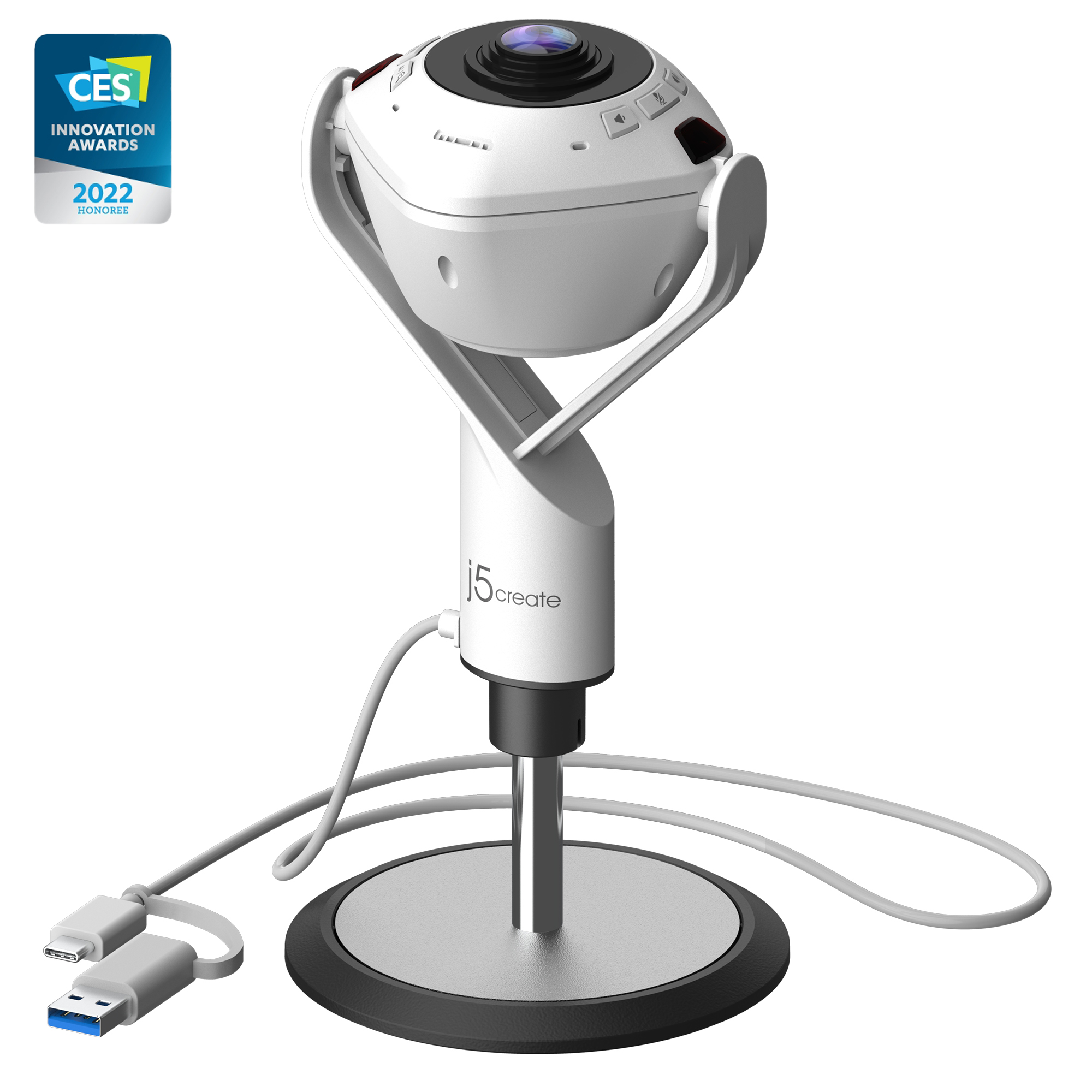 j5create 360 AI-POWERED WEBCAM WITH SPEAKERPHONE (JVU368-N)