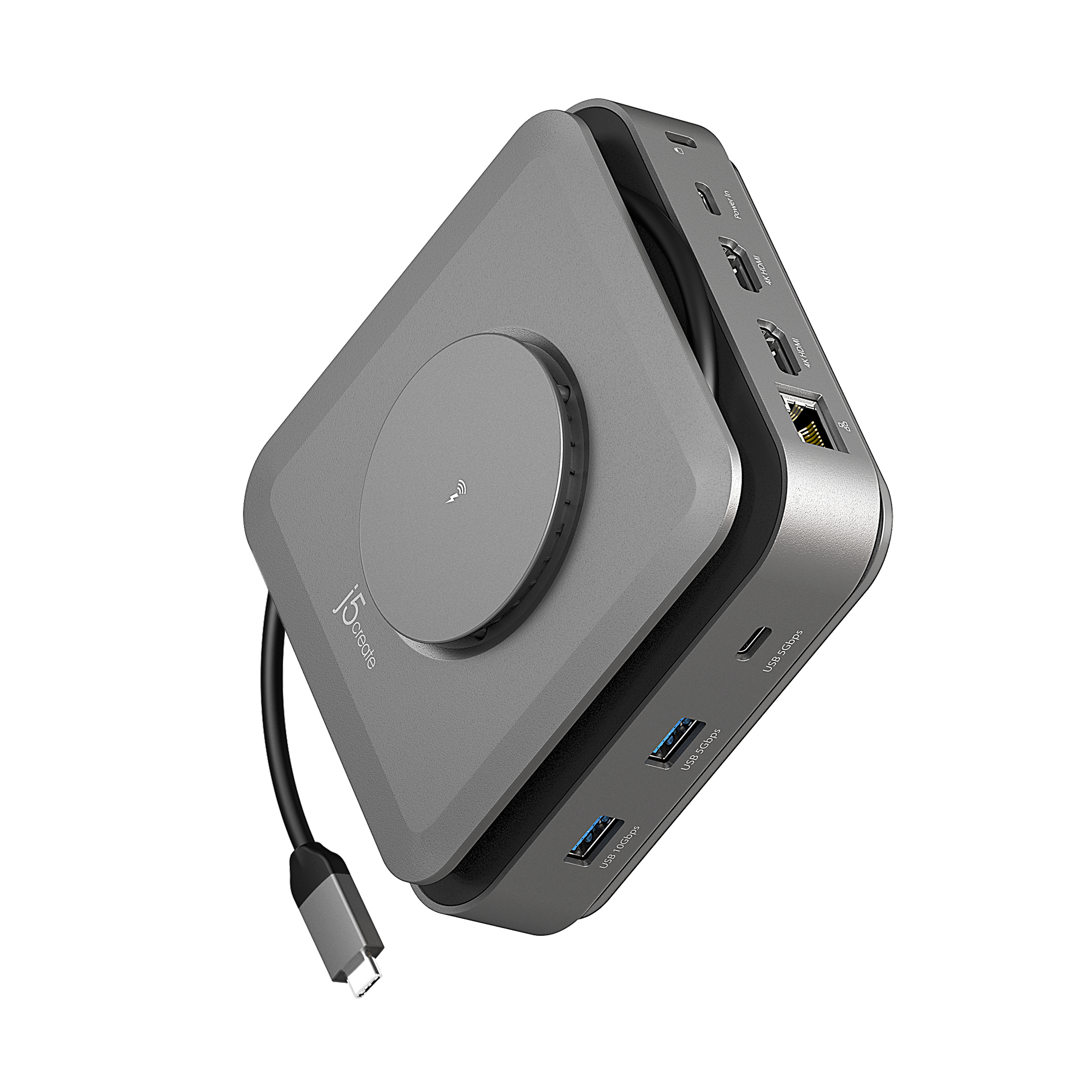 j5create JCD3199-N Dual-4K-HDMI-USB-C-Dock, Kabelgebunden, USB 3.2 Gen 2 (3.1 Gen 2) Type-C, 2.0/2 (USB-C, 1 Ports) Grau (JCD3199-N)