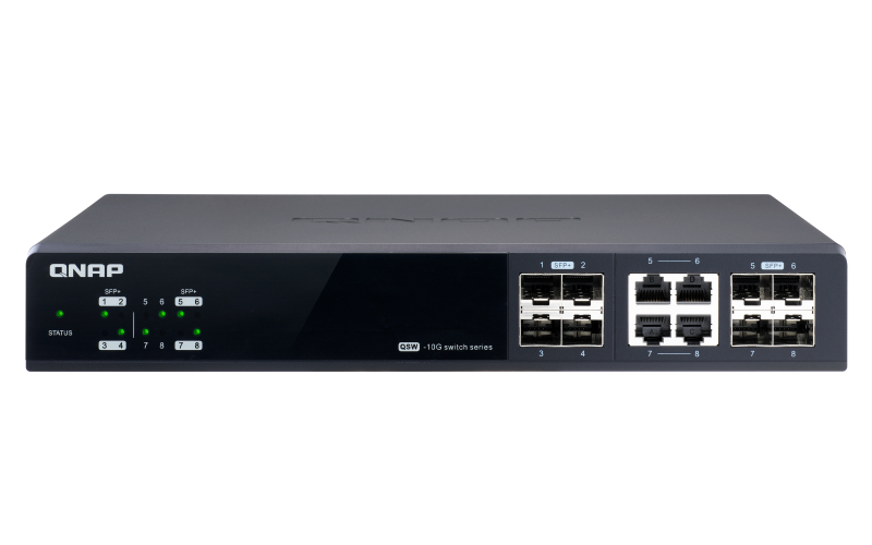 QNAP QSW-M804-4C - Switch - managed - 4 x 10 Gigabit SFP+ + 4 x combo 10 Gigabit SFP+/RJ-45 - Desktop, an Rack montierbar (QSW-M804-4C)