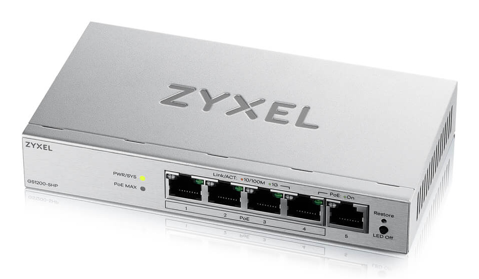 Zyxel ZyXEL GS1200-5HPV3 5-Port Gigabit PoE+ Web / Smart Manag. Sw.