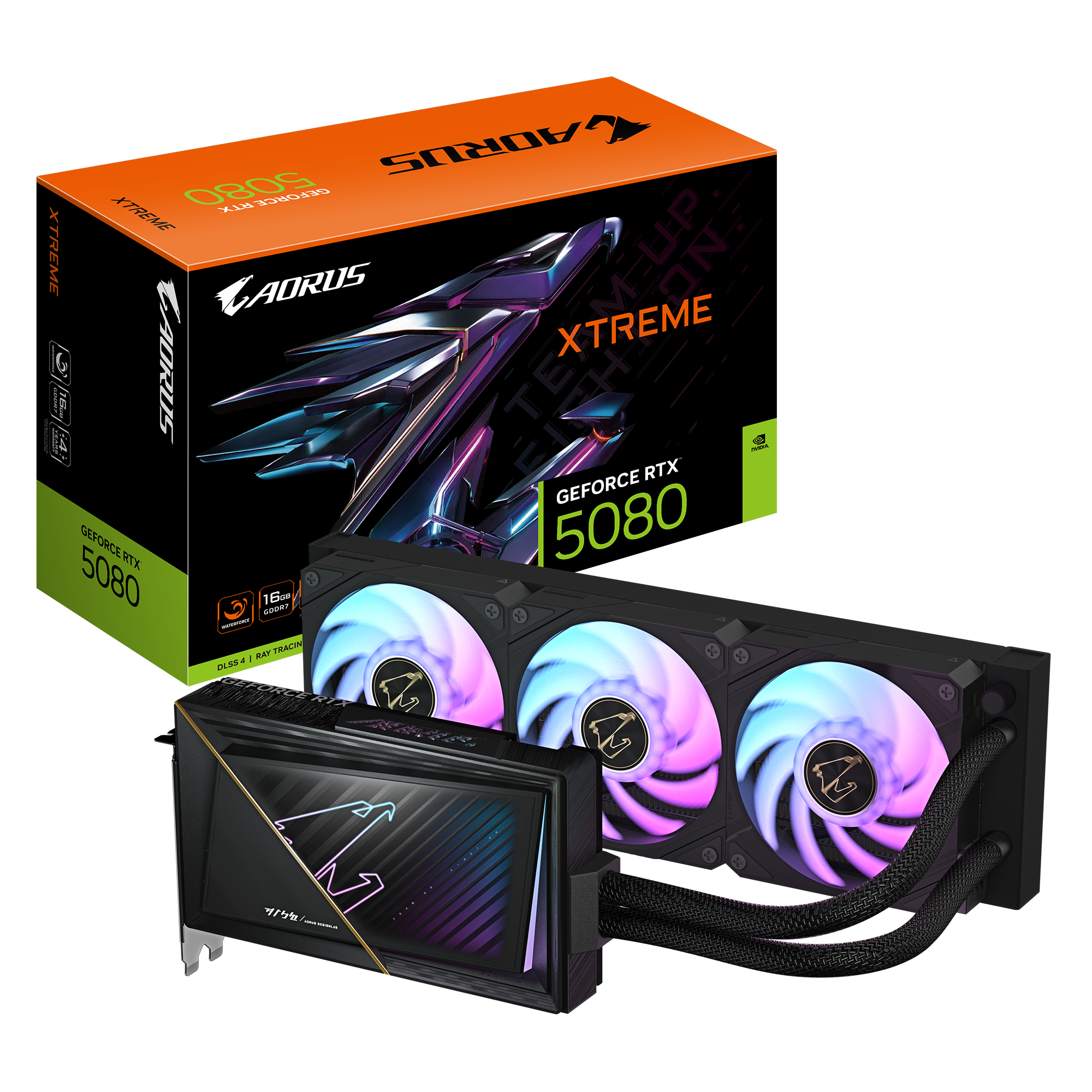 Gigabyte AORUS GeForce RTX 5080 XTREME WATERFORCE 16G - 16 GB GDDR7 OC Grafikkarte (GV-N5080AORUSX W-16GD) - Sonderposten