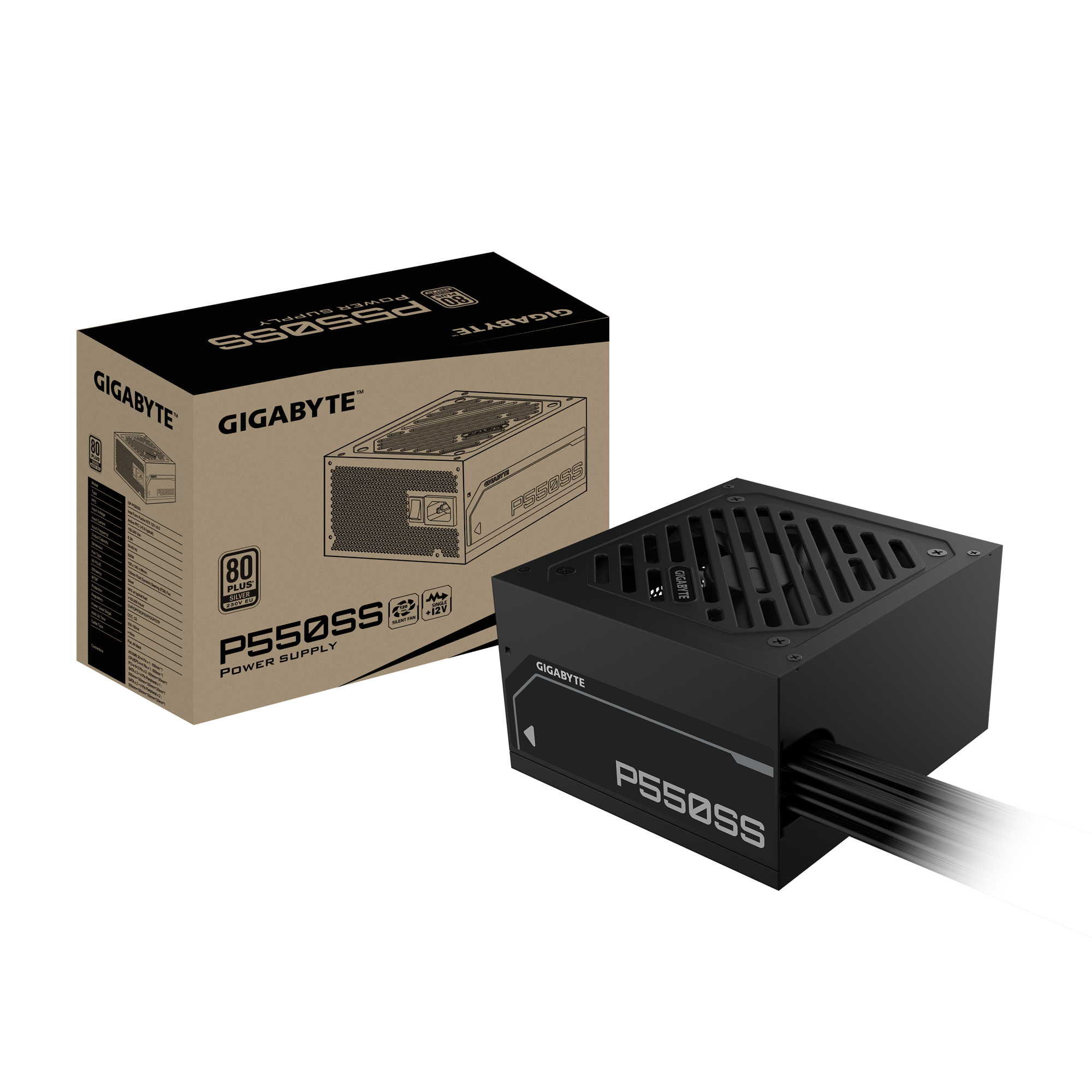 Gigabyte P650SS - Netzteil (intern) - ATX12V 3.0/ EPS12V - 80 PLUS Silver - AC 155-240 V - 650 Watt - aktive PFC (GP-P650SS)