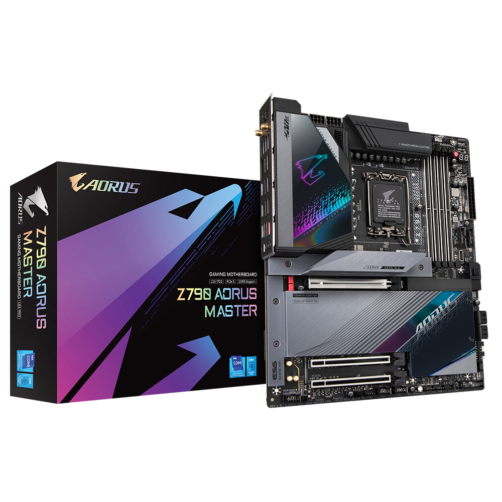 Gigabyte Z790 AORUS MASTER - 1,0 - Motherboard - E-ATX - LGA1700-Sockel - Z790 Chipsatz - USB 3,2 Gen 1, USB-C Gen 2x2, USB-C Gen1, USB 3,2 Gen 2 - 10 Gigabit LAN, Wi-Fi 6, Bluetooth - Onboard-Grafik (CPU erforderlich) - HD Audio (5,1-Channel) (Z790 