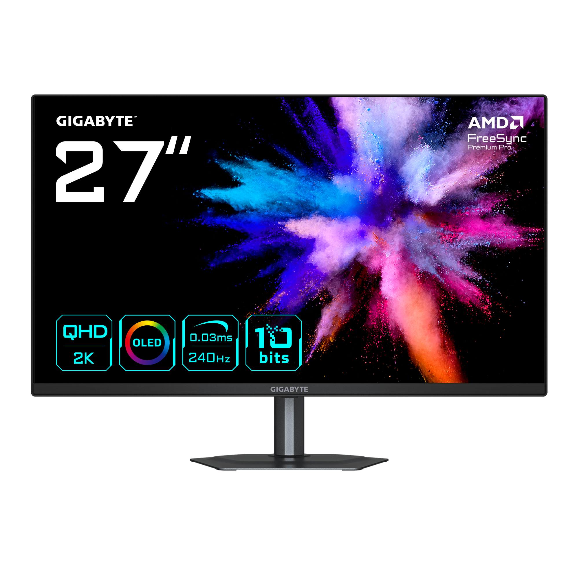 GIGABYTE GO27Q24 27 QD-OLED Gaming-Monitor QHD 2560x1440 240Hz 0,03ms Schwarz (GO27Q24)
