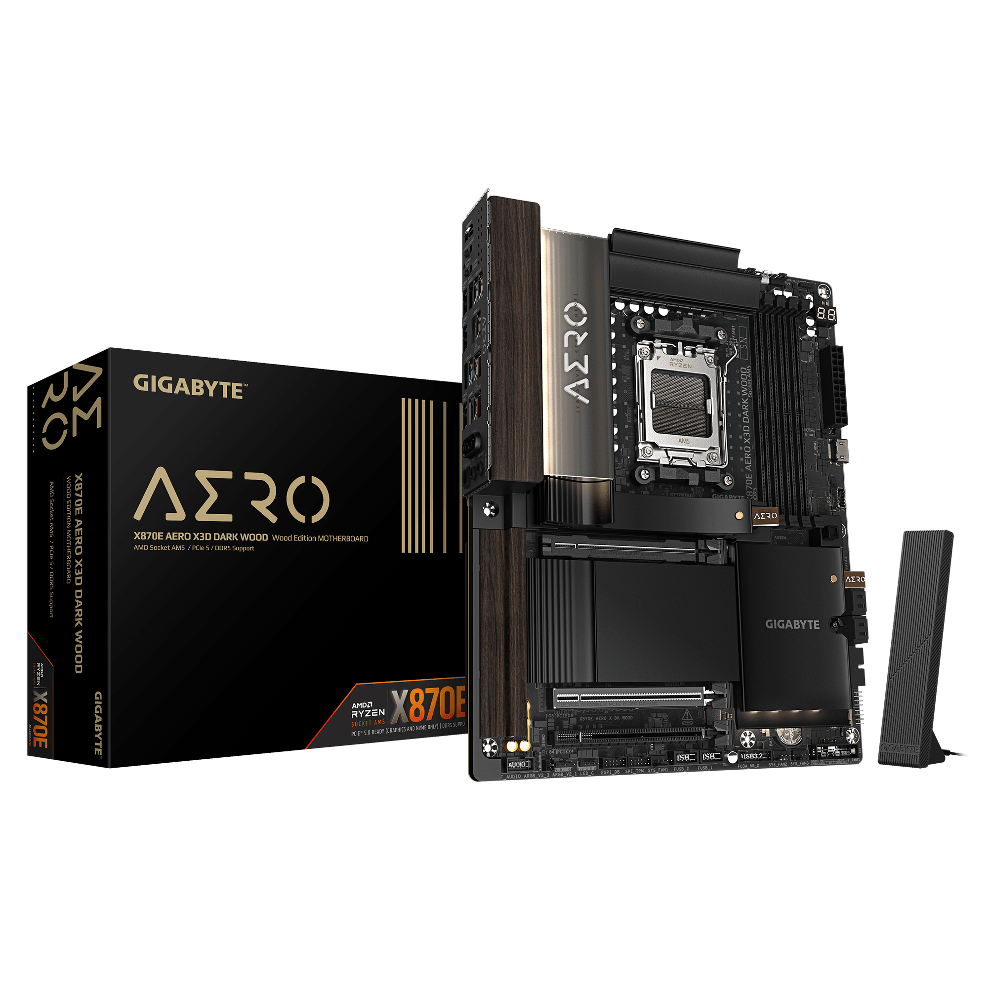 Gigabyte GA-X870E AERO X3D DARK WOOD (AM5) (D) (X870E AERO X DK WOOD)