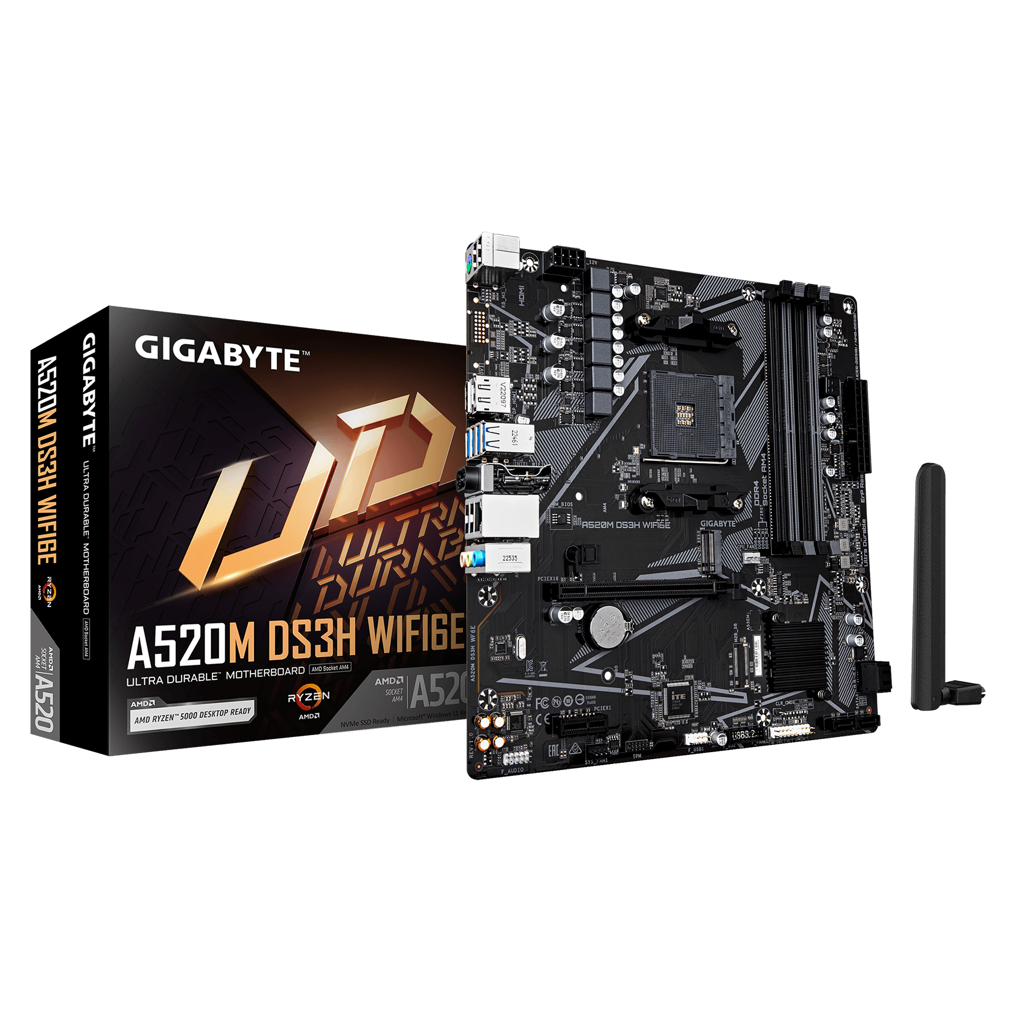 Gigabyte GA-A520M-DS3H WF6E (AM4) (D) (A520M DS3H WF6E)