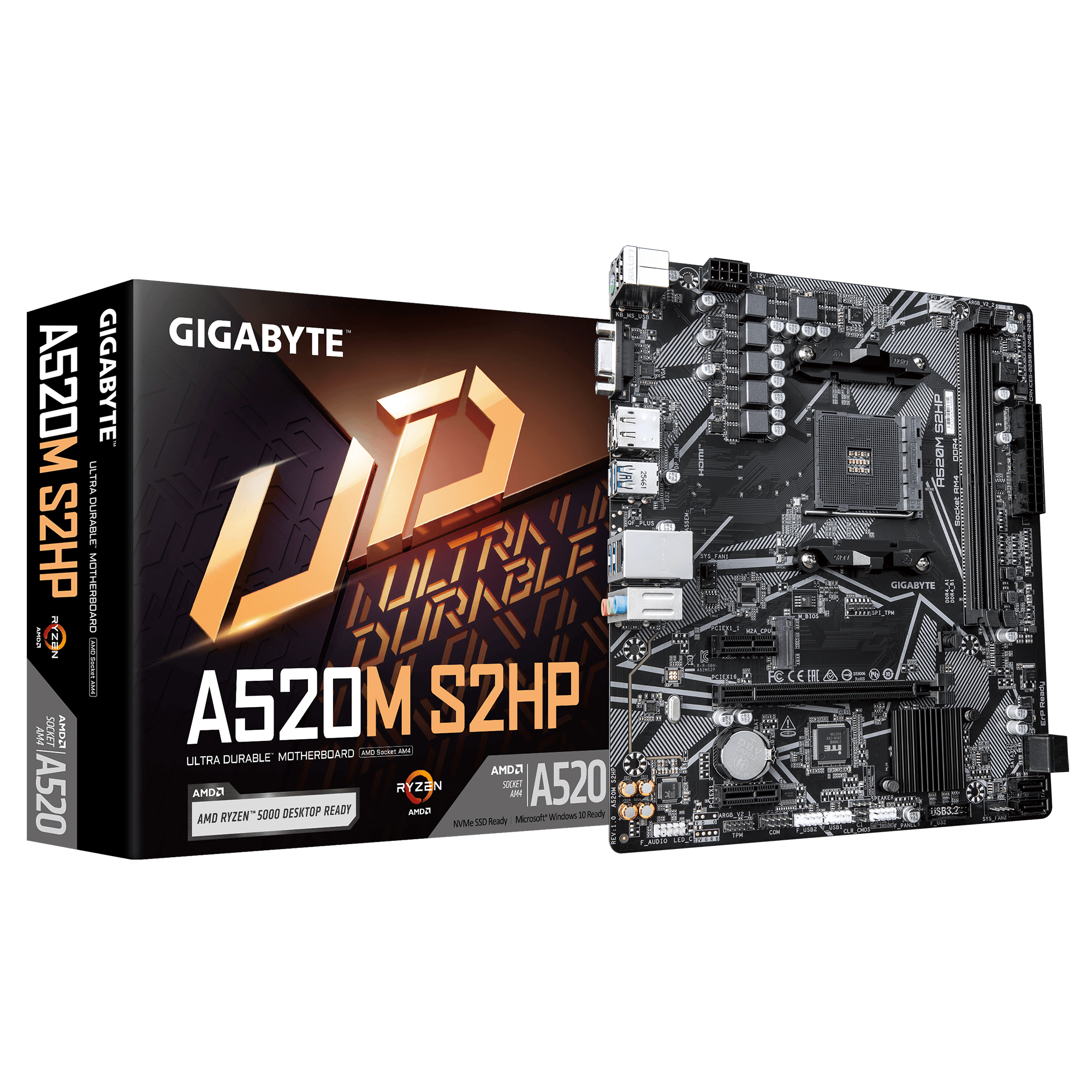 Gigabyte A520M S2HP uATX / AM4 / A520 / 2xDDR4 / 4x SATA, 1x M.2 (A520M S2HP)