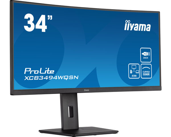 IIYAMA TFT XCB3494WQSN 86.4cm black 86,40cm (34)/3440x1440/DP/HDMI/KVM/curved/höv [Energieklasse G] (XCB3494WQSN-B5)