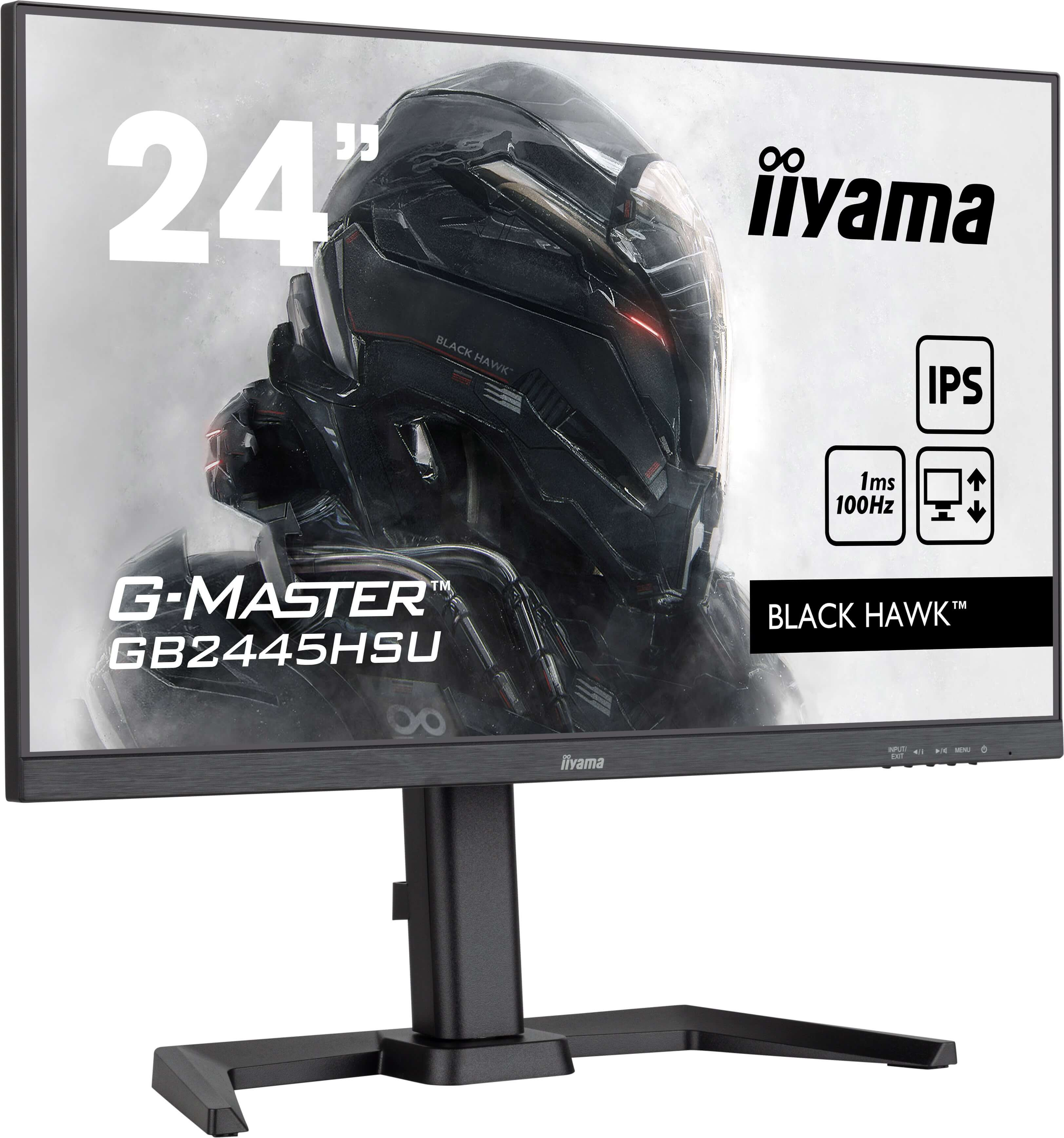 Iiyama G-MASTER GB2445HSU-B2, 60,5 cm (23.8) LED-Monitor - 1920 x 1080 Pixel, Full HD, LED, 1 ms, Schwarz (GB2445HSU-B2)