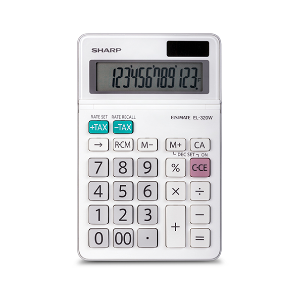 Sharp EL320WB Taschenrechner Desktop Einfacher Taschenrechner Weiß (EL-320W)