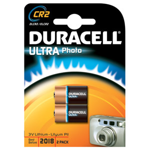 Batterie Duracell Lithium CR2, 2 Stück, Duralock Power Preserve Technologie