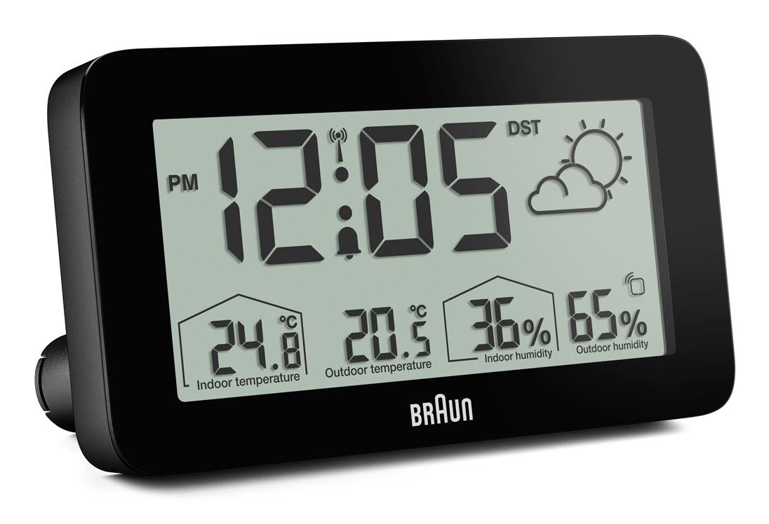 Braun BC13BP-DCF digitaler Funkwecker m. Wetterstation