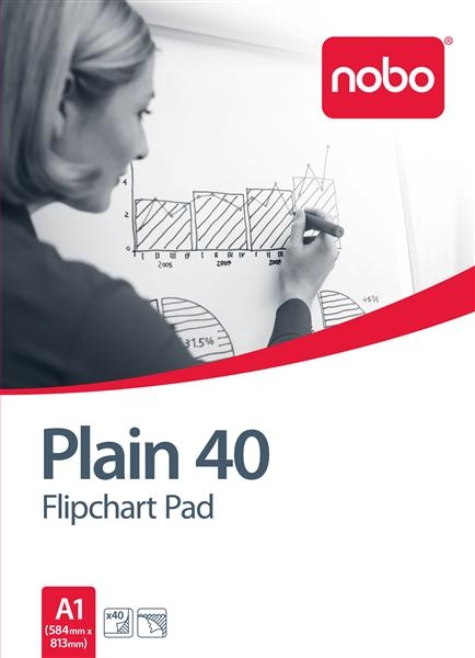 5 x Nobo Flipchartblock Blanko DIN A1 583x808mm 40 Blatt weiß