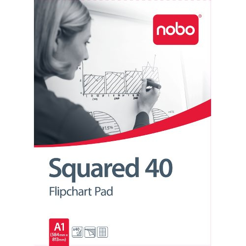 5 x Nobo Flipchartblock 58,3x80,8cm A1 40 Blatt kariert weiß