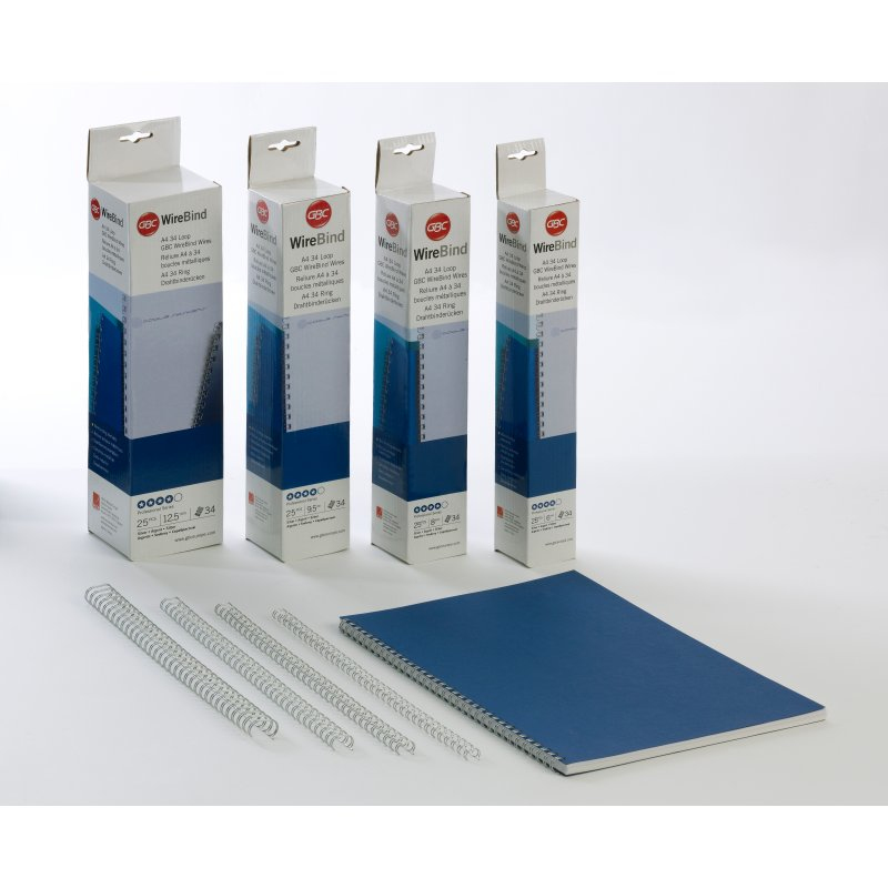 GBC Drahtbinderücken WireBind A4 12,5mm VE=25 Stück silber