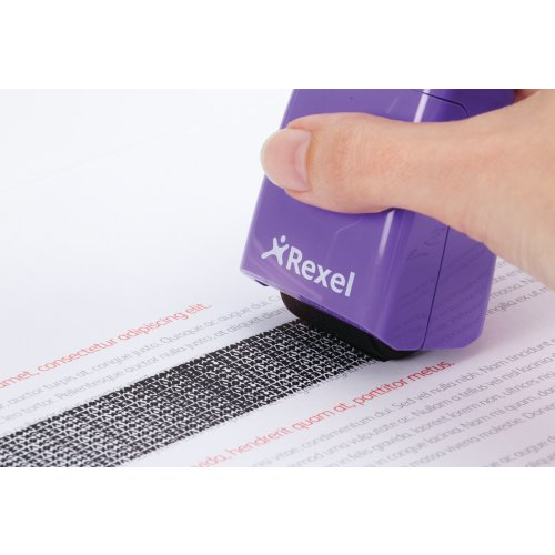 5 x Rexel Tintenrollstempel ID Guard perfect purple